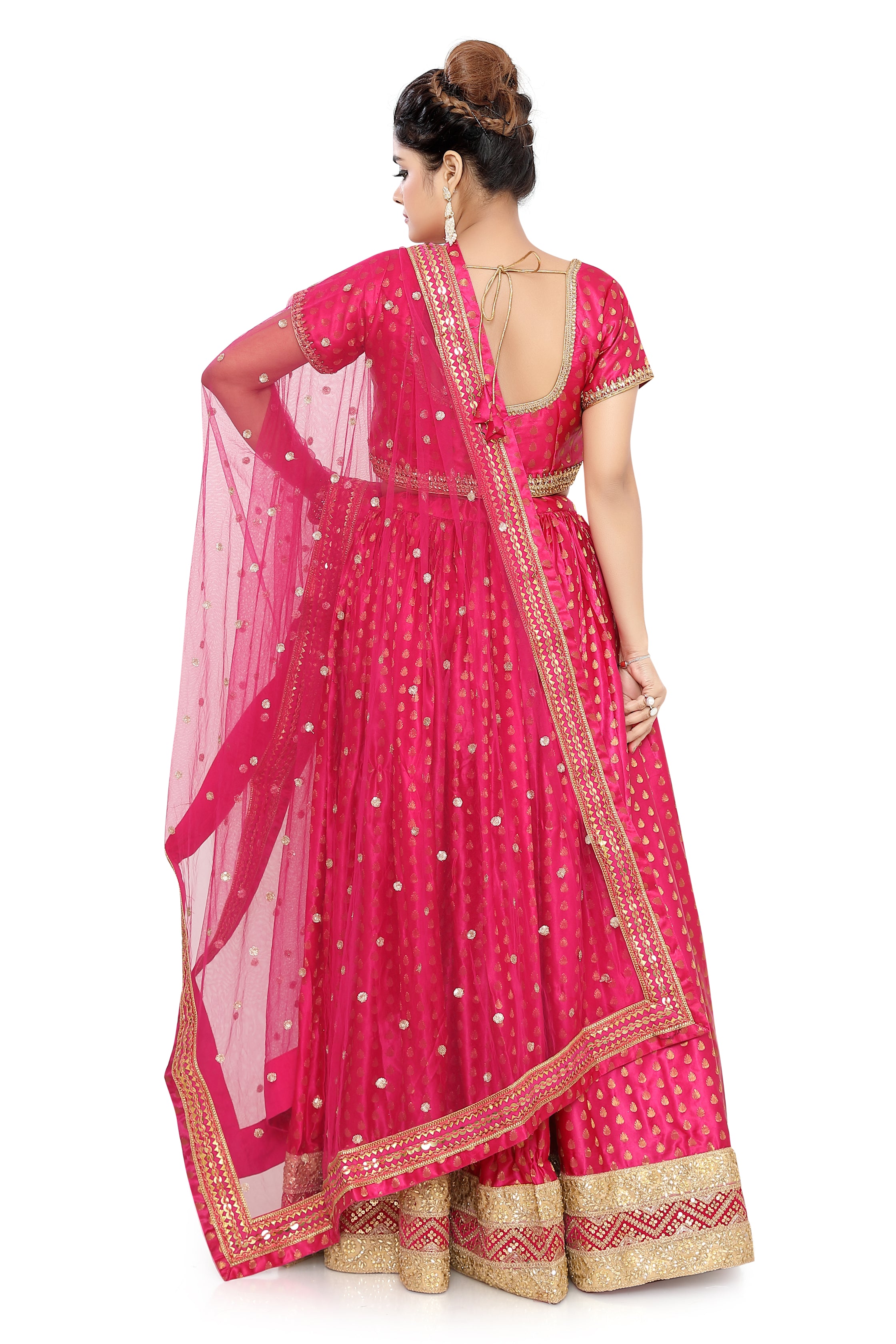 Pink Silk Lehenga Choli - Premium Partywear Lehenga from Dulhan Exclusives - Just $195! Shop now at Dulhan Exclusives