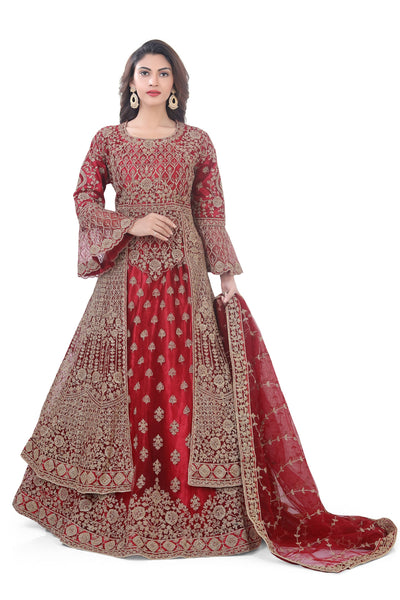 Red Indo Western Dress-2: Festive Wear by dulhan exclusives – Dulhan  Exclusives