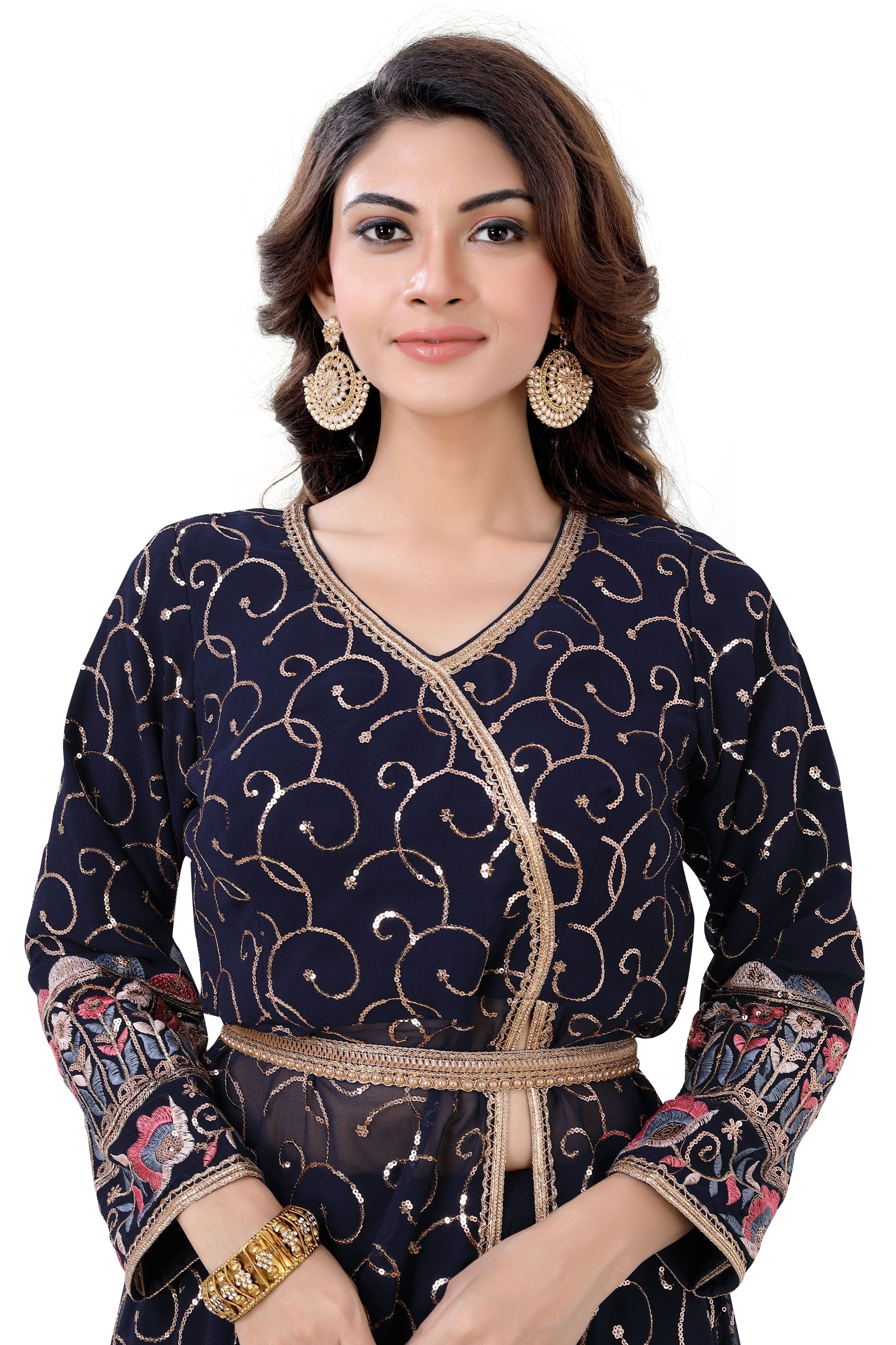 Blue Designer Indo Western Dress - Premium Festive Wear from Dulhan Exclusives - Just $325! Shop now at Dulhan Exclusives