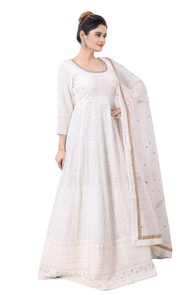 Chikankari Offwhite Gown