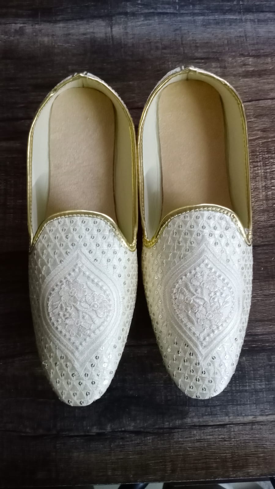 Cream Embroidered Mojari Shoes for Men - Premium Mojadi from dulhanexclusives - Just $60! Shop now at Dulhan Exclusives