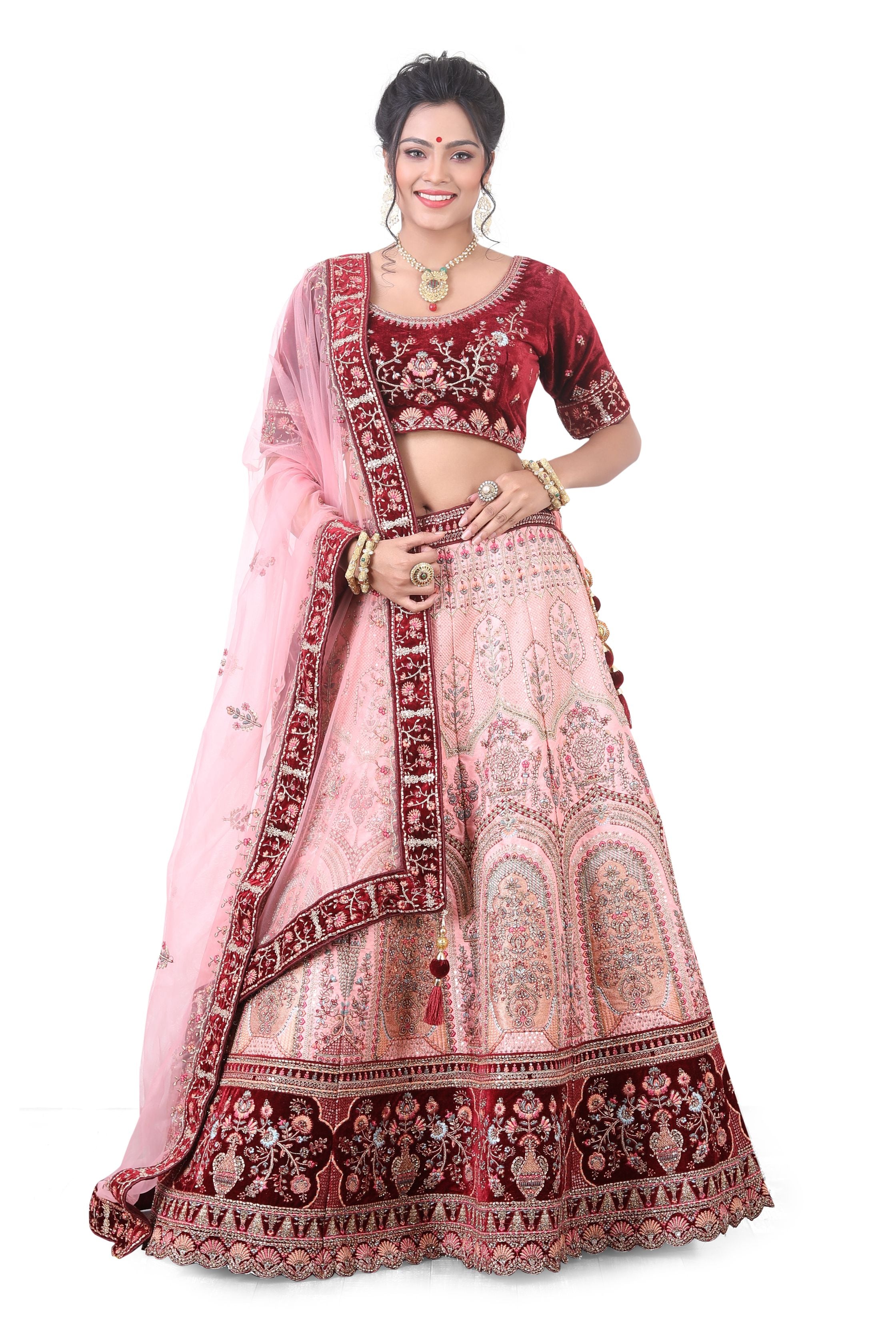 Pink Bridal Lehenga Choli - Premium Partywear Lehenga from Dulhan Exclusives - Just $985! Shop now at Dulhan Exclusives