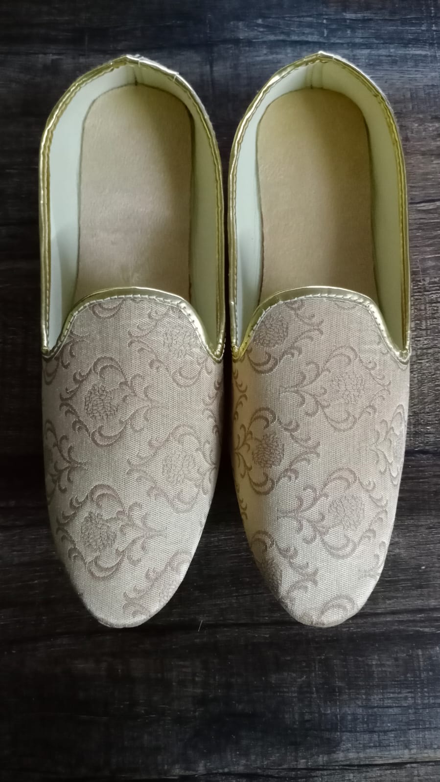 Gold Brocade Mojari Shoes for Men - Premium Mojadi from dulhanexclusives - Just $50! Shop now at Dulhan Exclusives
