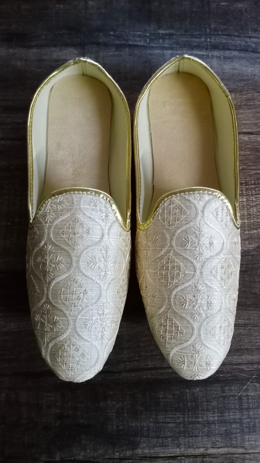 Gold Embroidered Mojari Shoes for Men - Premium Mojadi from dulhanexclusives - Just $60! Shop now at Dulhan Exclusives