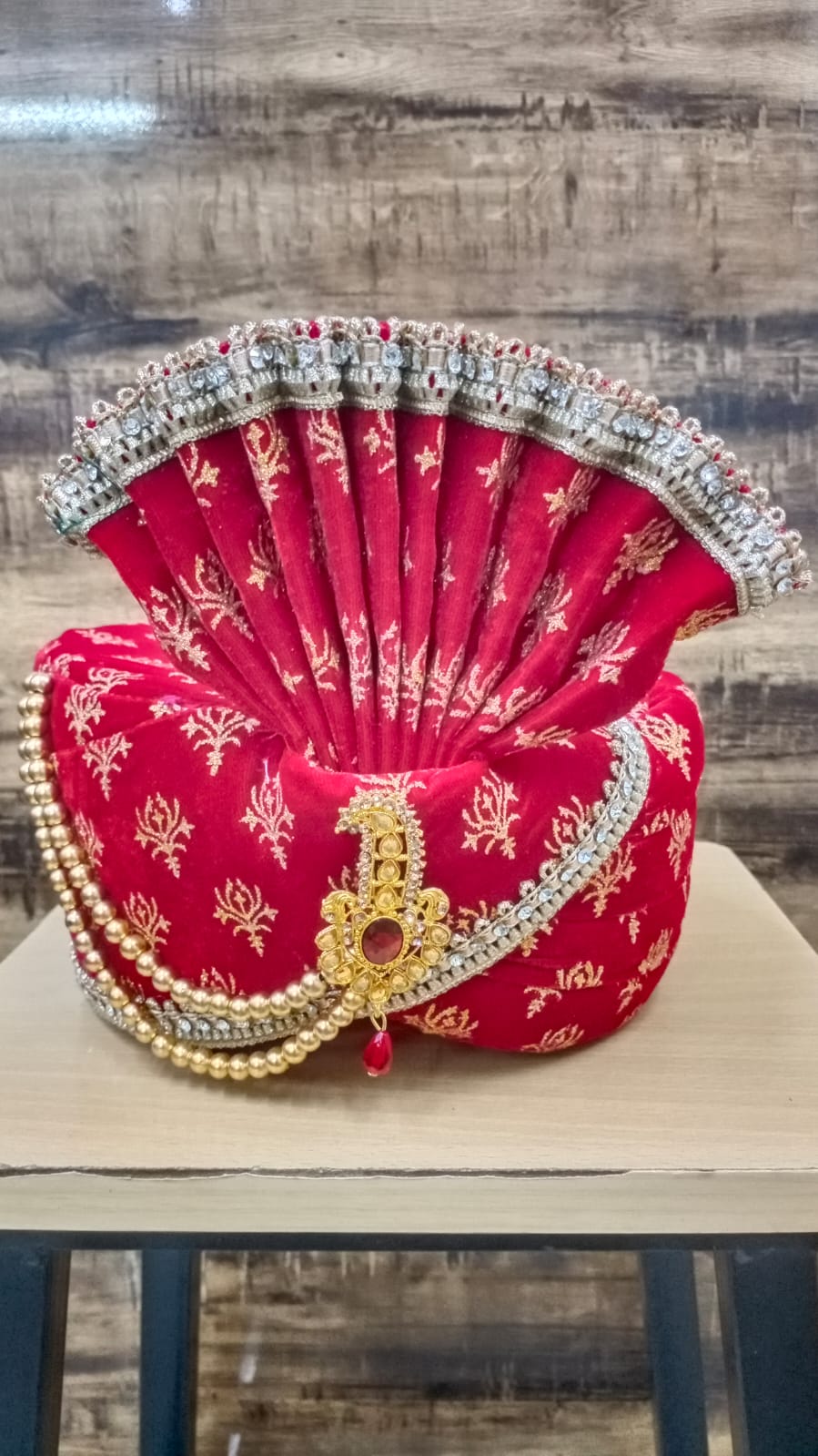 Maroon Color Premium Groom Pagri For Wedding Fuctions & Barati pagadi, safa - Premium pagdi from Dapper Ethnic - Just $75! Shop now at Dulhan Exclusives