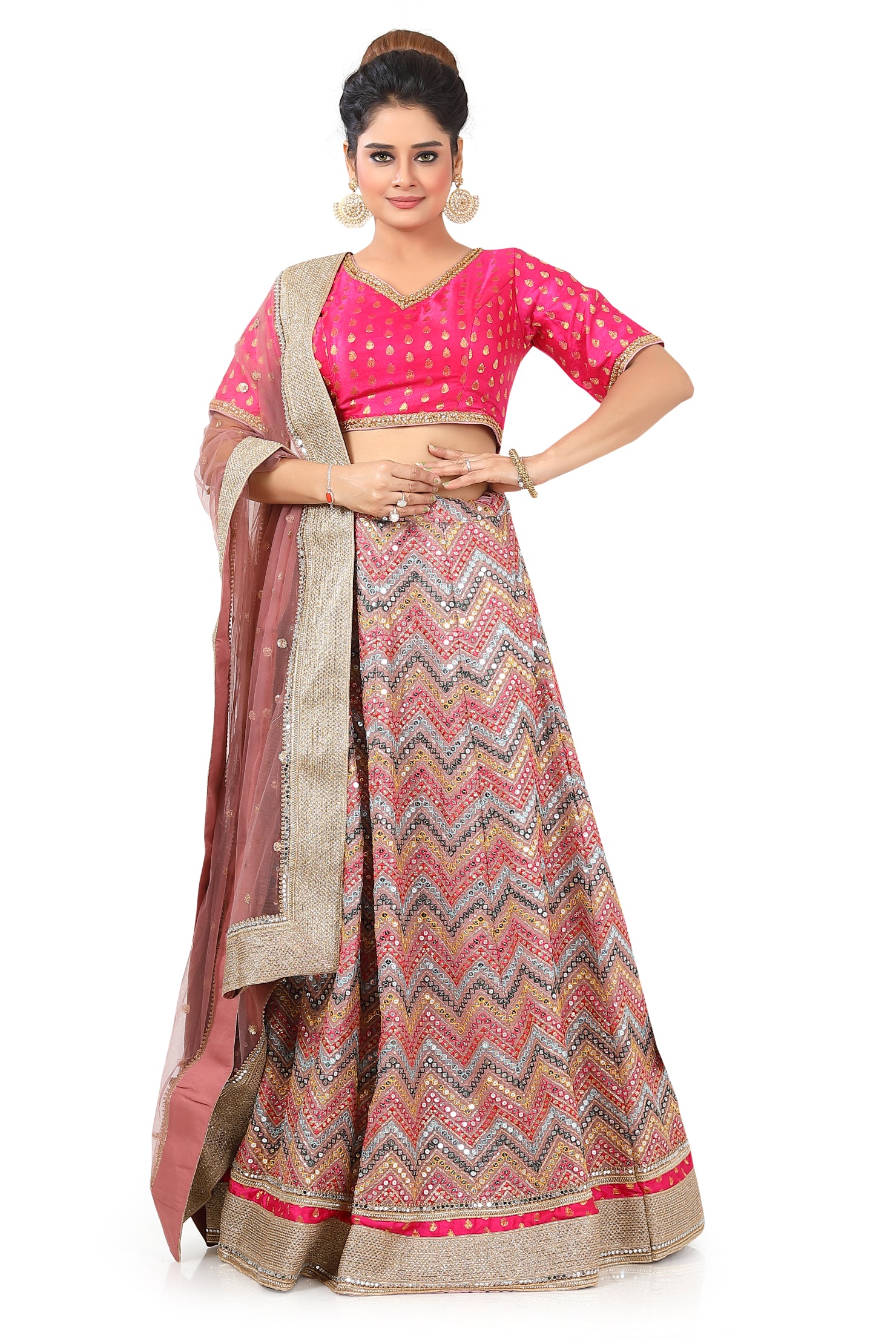 Hot Pink Lehenga Choli - Premium Partywear Lehenga from Dulhan Exclusives - Just $445! Shop now at Dulhan Exclusives