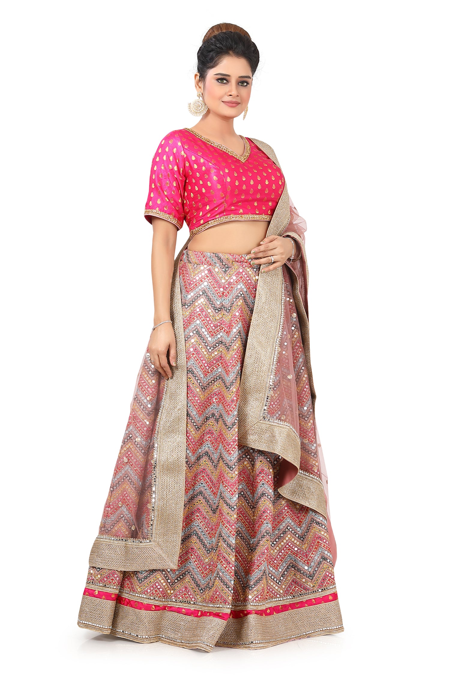 Hot Pink Lehenga Choli - Premium Partywear Lehenga from Dulhan Exclusives - Just $445! Shop now at Dulhan Exclusives