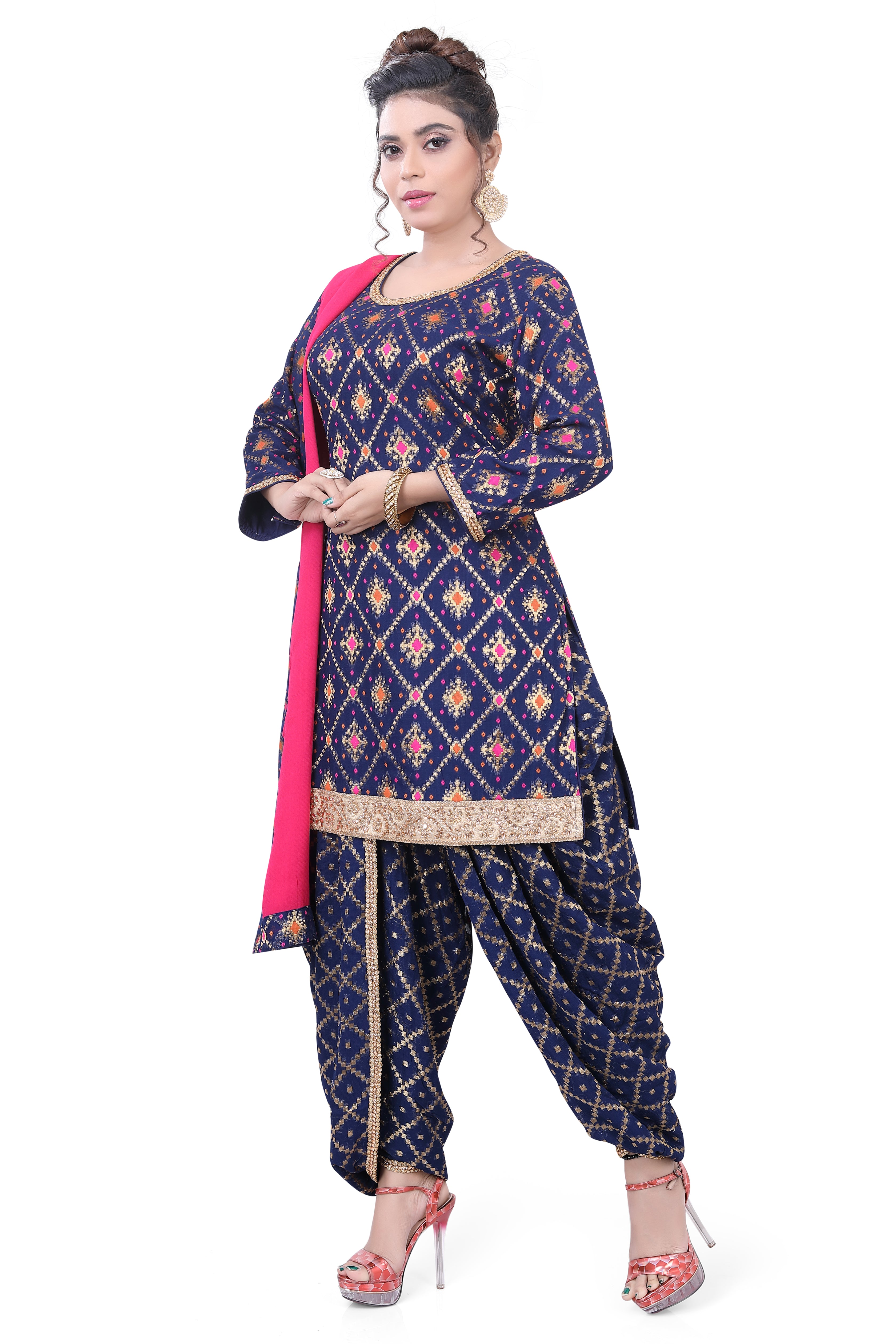 Blue Butti Top Dhoti Suit - Premium Festive Wear from Dulhan Exclusives - Just $199! Shop now at Dulhan Exclusives