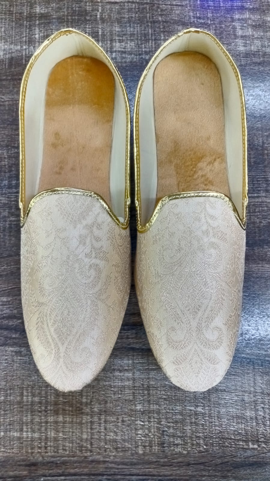 Gold Brocade Mojari Shoes for Men Dn-1 - Premium Mojadi from dulhanexclusives - Just $50! Shop now at Dulhan Exclusives