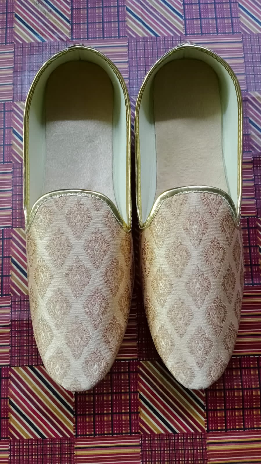 Gold Brocade Mojari Shoes for Men - Premium Mojadi from dulhanexclusives - Just $50! Shop now at Dulhan Exclusives