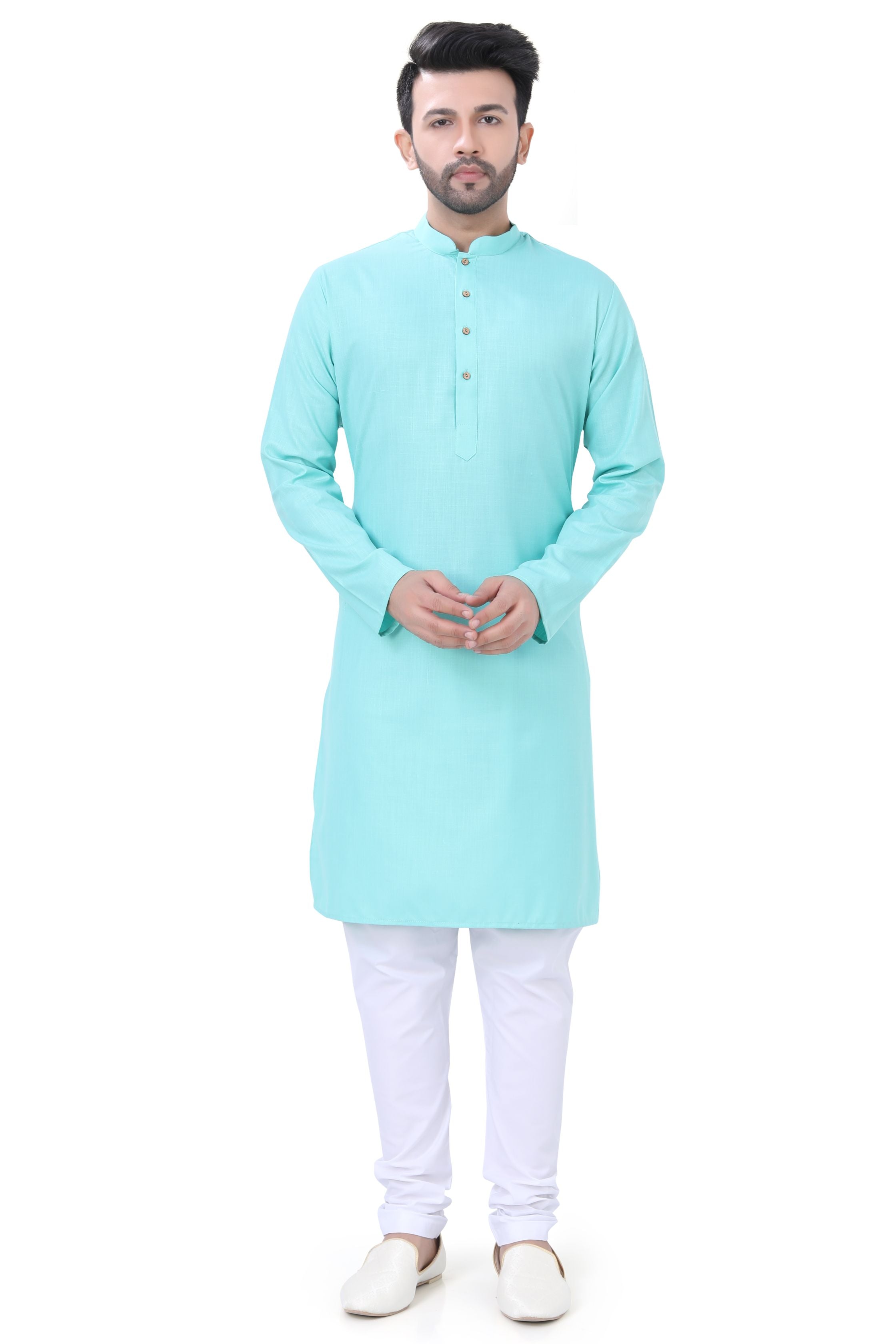 Cotton Kurta in Pista Green - Premium Cotton Kurta Pajama from Dapper Ethnic - Just $29! Shop now at Dulhan Exclusives