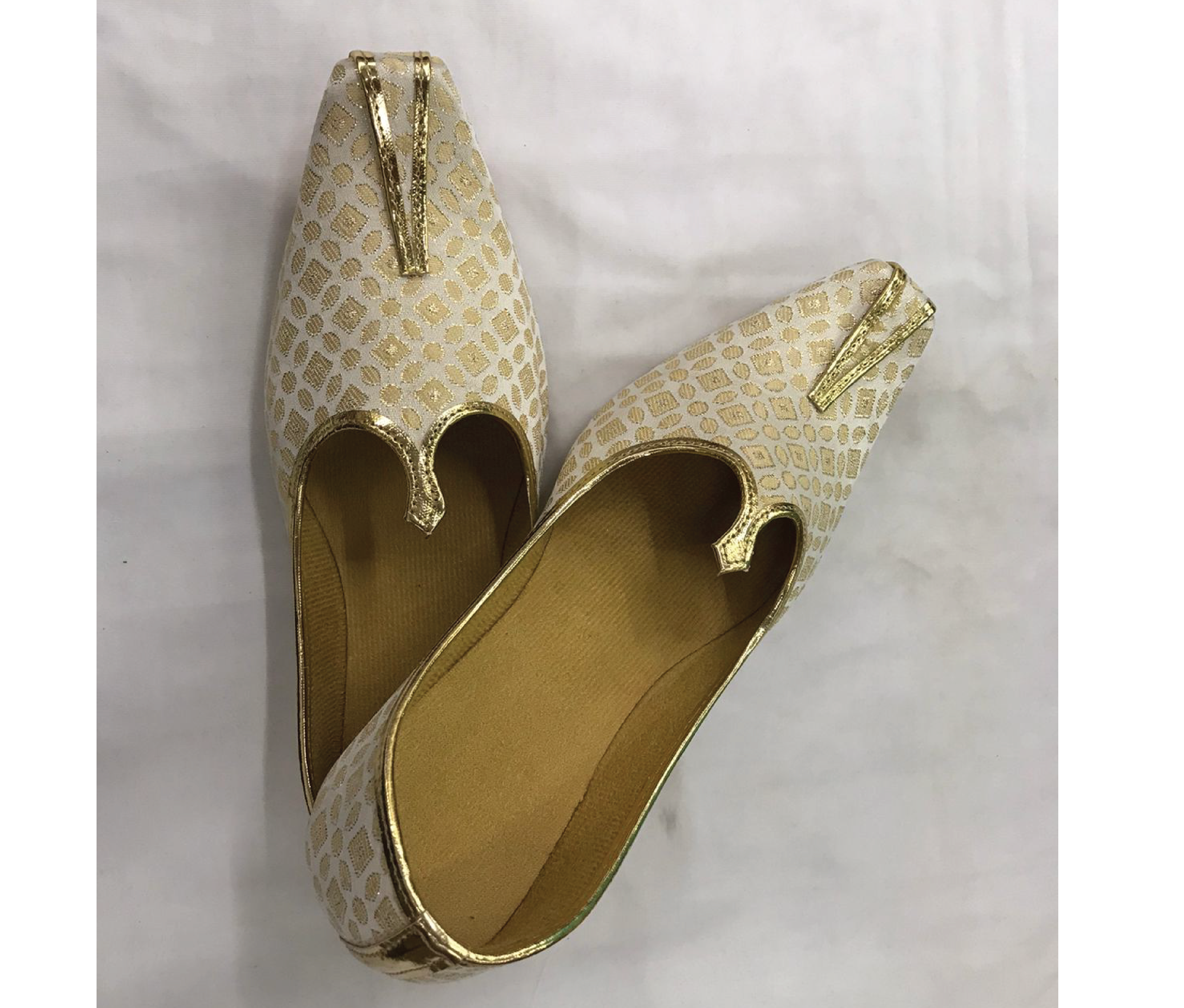Gold Brocade Mojadi Shoes D No. 115 - Premium Mojadi from Dapper Ethnic - Just $40! Shop now at Dulhan Exclusives