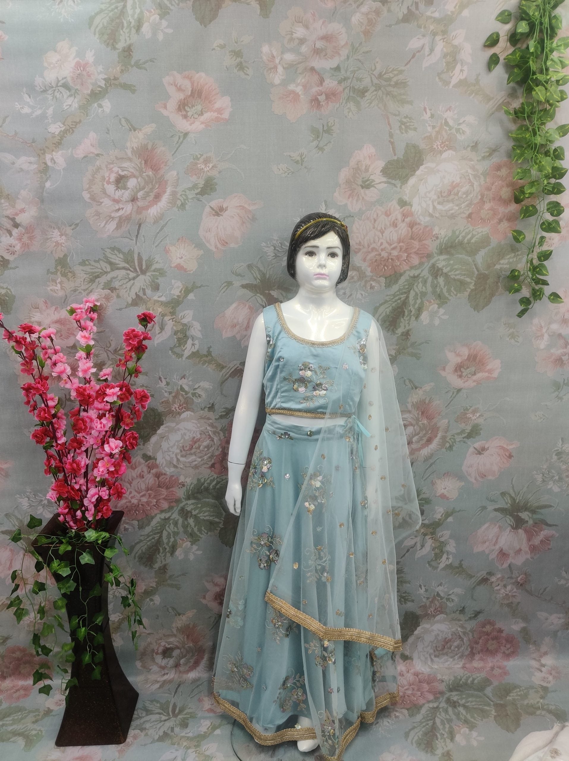 Embroidered Ready to Wear Ghaghra & Blouse With Dupatta - Premium Partywear Lehenga from Dulhan Exclusives - Just $139! Shop now at Dulhan Exclusives