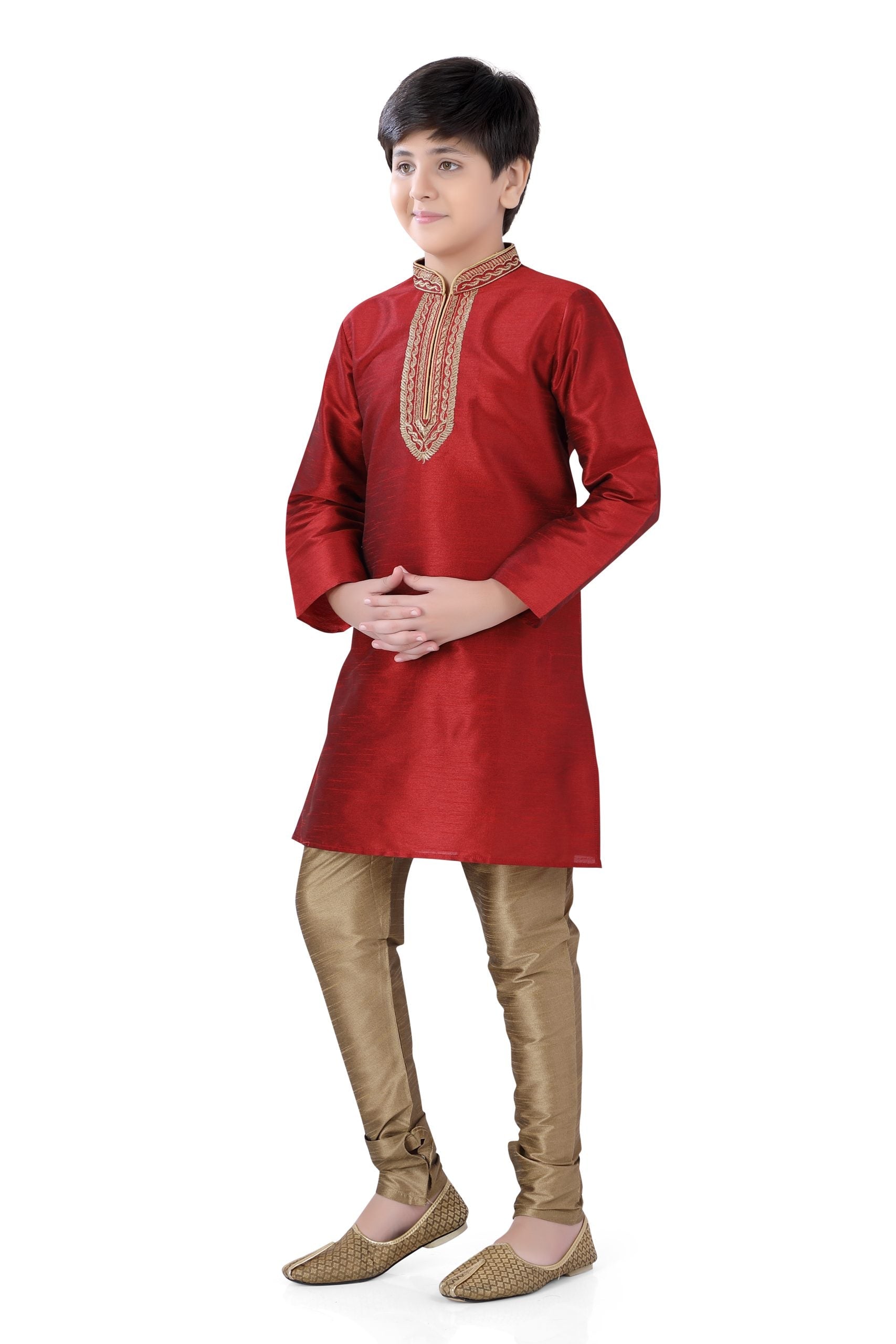 Boys Alluring Maroon Kids Dress Set