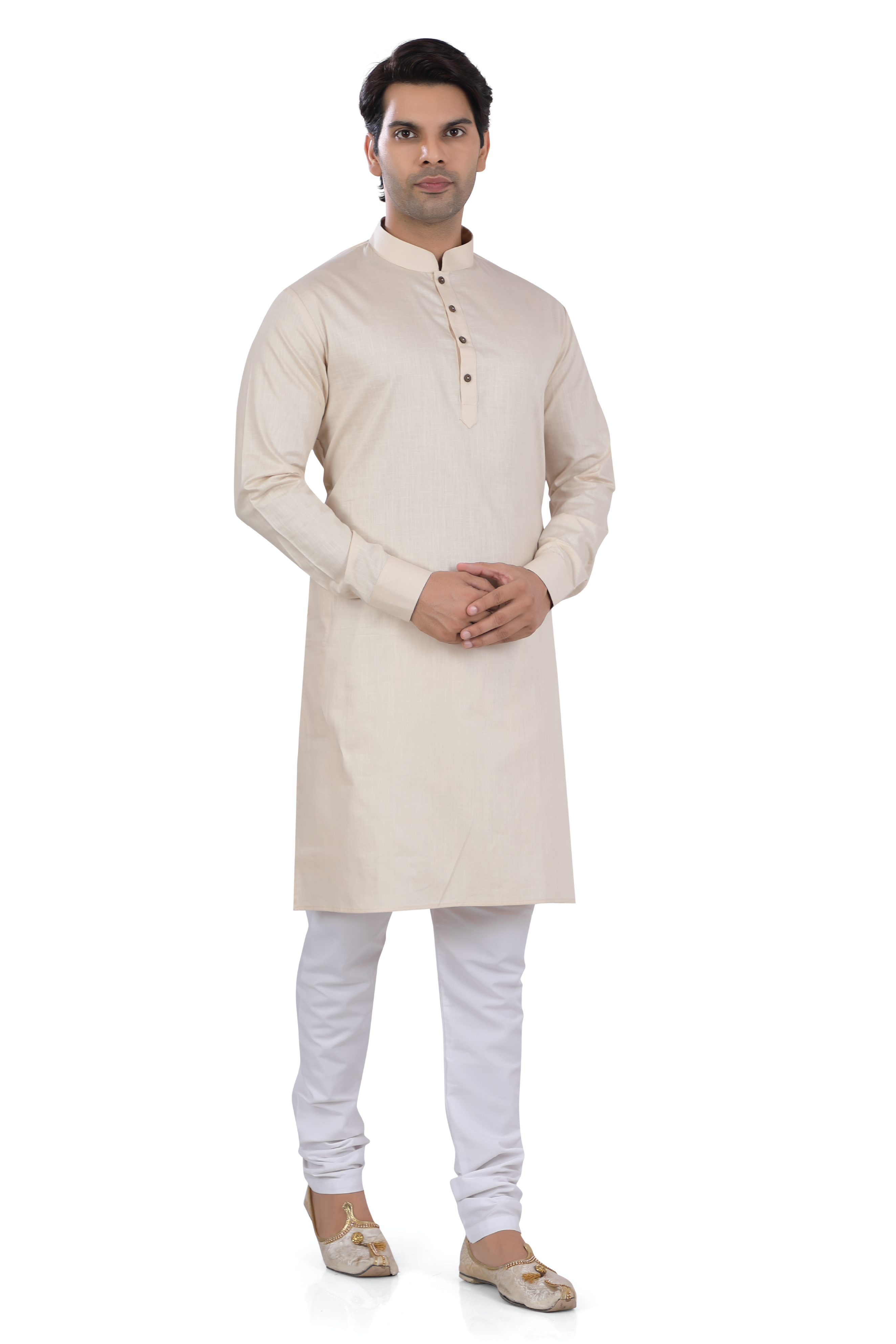 Men's Soft Cotton Kurta in Cream Color - Premium kurta pajama from Dapper Ethnic - Just $49! Shop now at Dulhan Exclusives