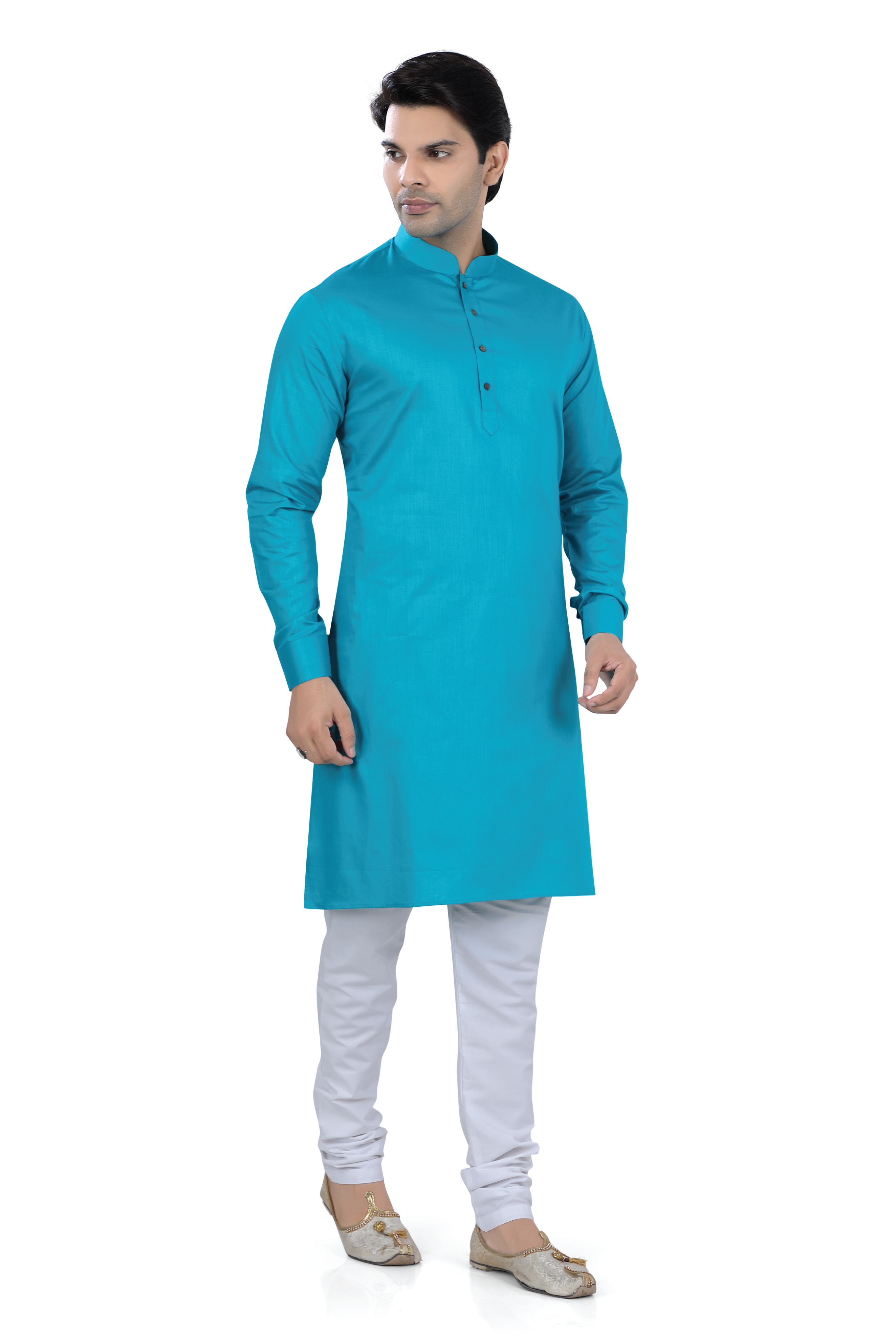 Men's Soft Cotton Kurta in Blue Color - Premium kurta pajama from Dapper Ethnic - Just $49! Shop now at Dulhan Exclusives