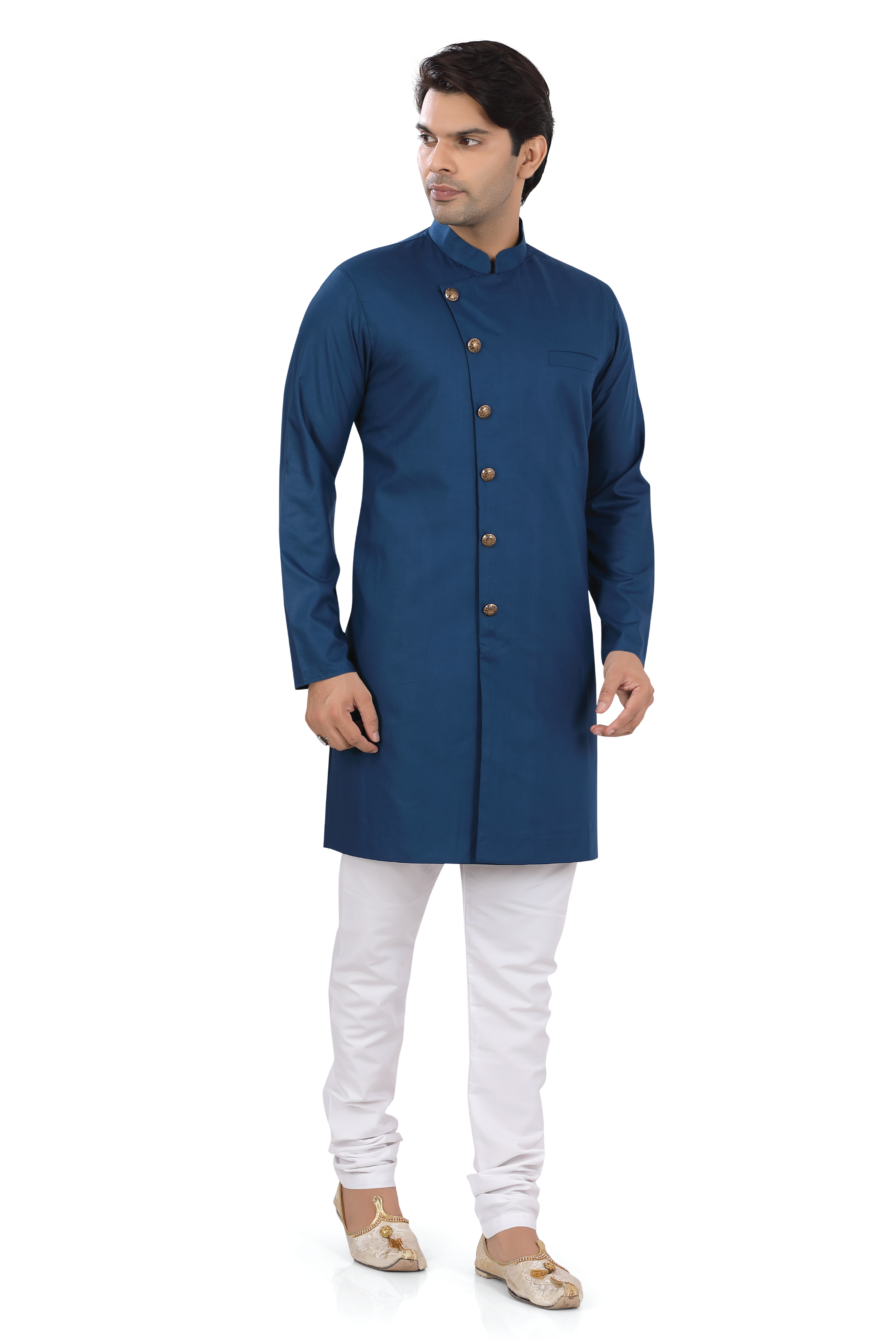 Men's Soft Cotton Indo-Western in Blue Color - Premium 2 Pieces Indo western from Dapper Ethnic - Just $49! Shop now at Dulhan Exclusives