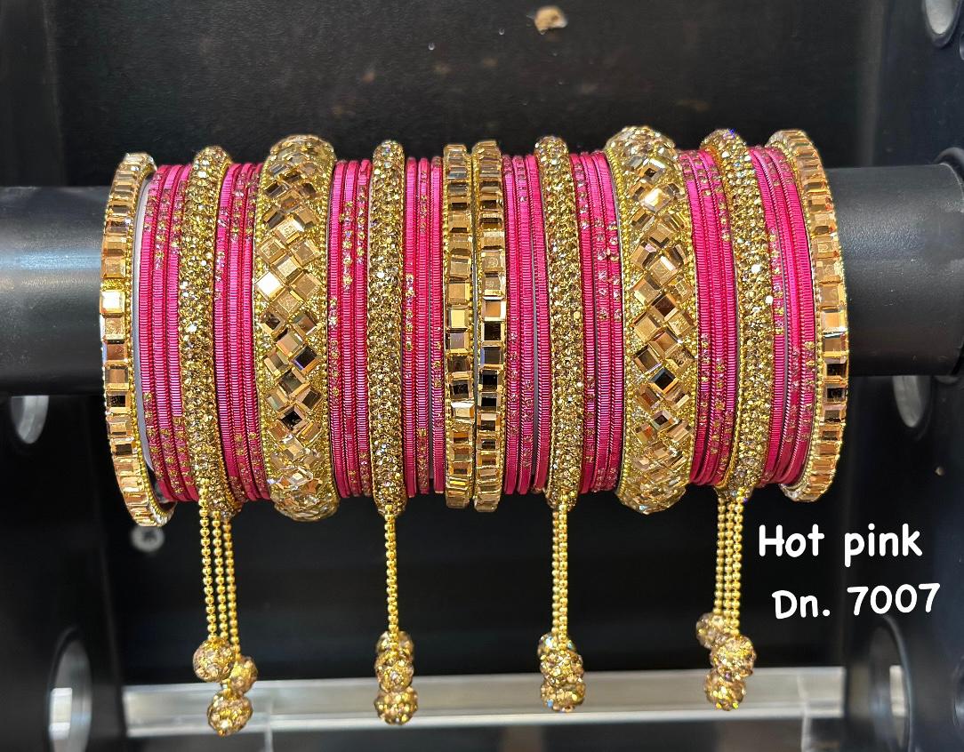 Bridal Bangle Set-Hot Pink - Premium Bangle Set from Dulhan Exclusives - Just $49! Shop now at Dulhan Exclusives