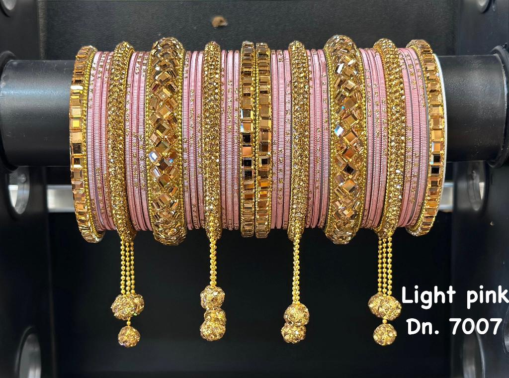 Bridal Bangle Set-Light Pink - Premium Bangle Set from Dulhan Exclusives - Just $49! Shop now at Dulhan Exclusives