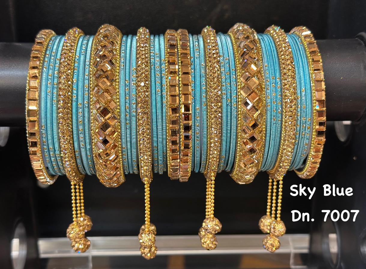 Bridal Bangle Set-Sky Blue - Premium Bangle Set from Dulhan Exclusives - Just $49! Shop now at Dulhan Exclusives