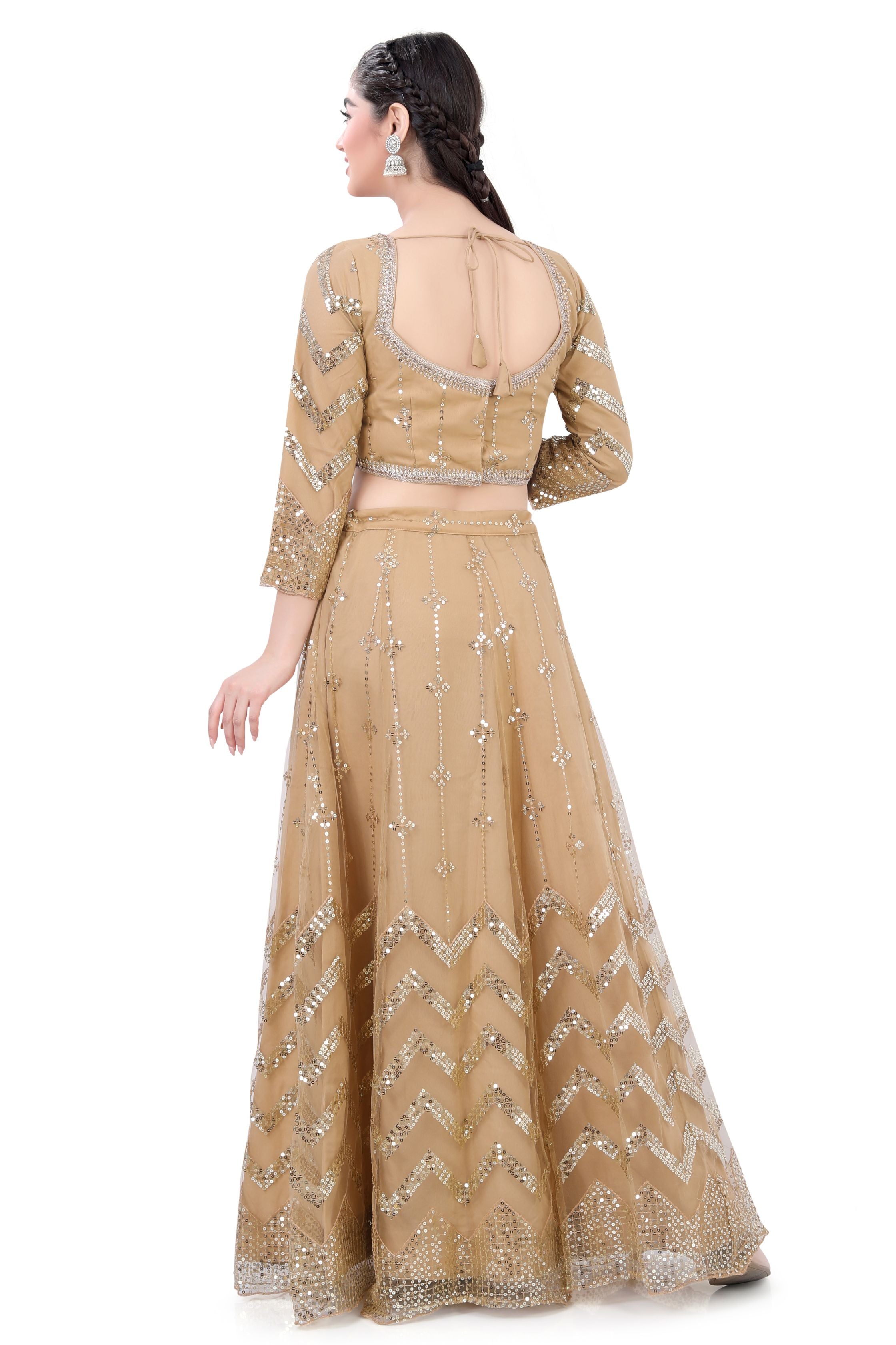 Gold Net Lehenga Choli