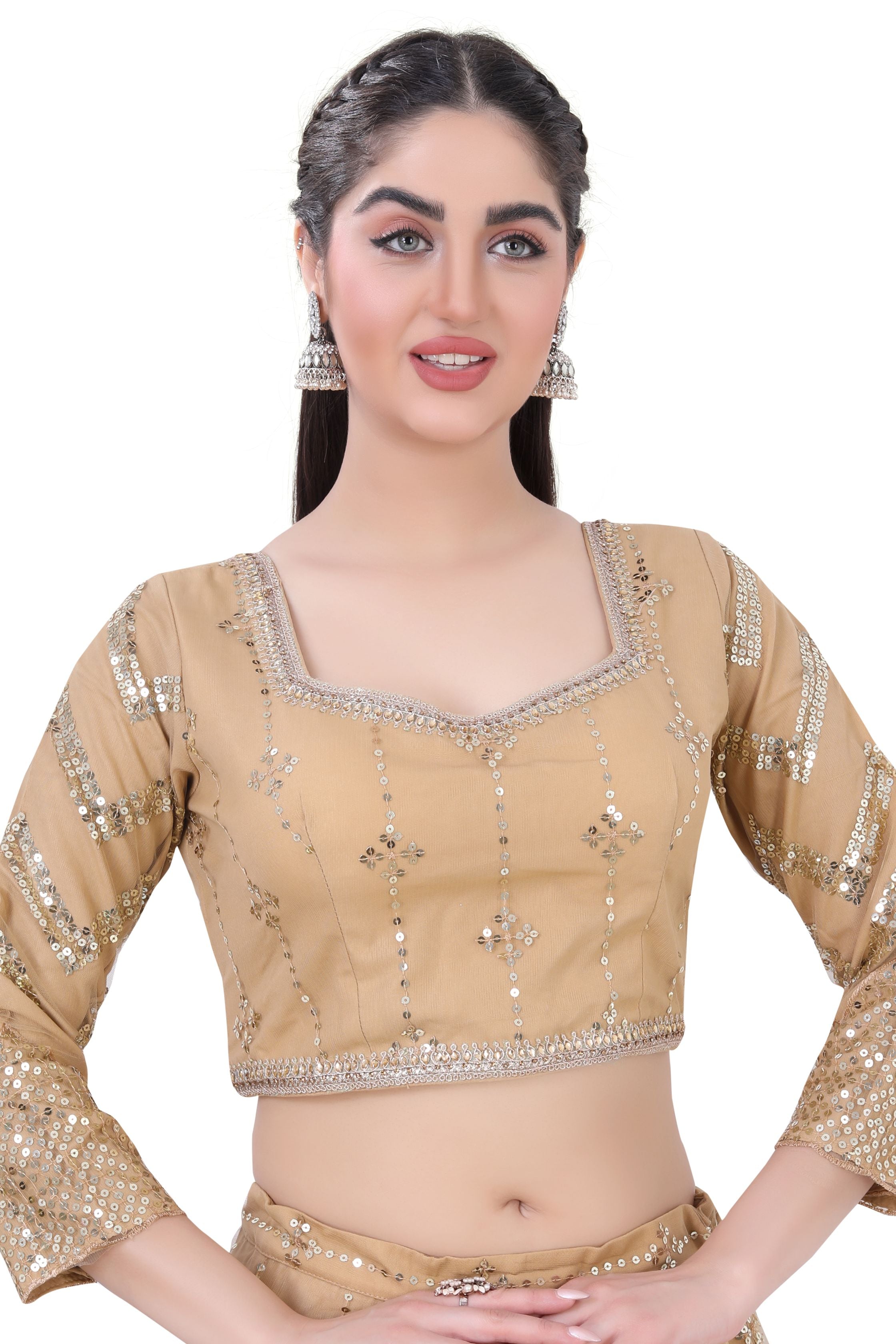 Gold Net Lehenga Choli