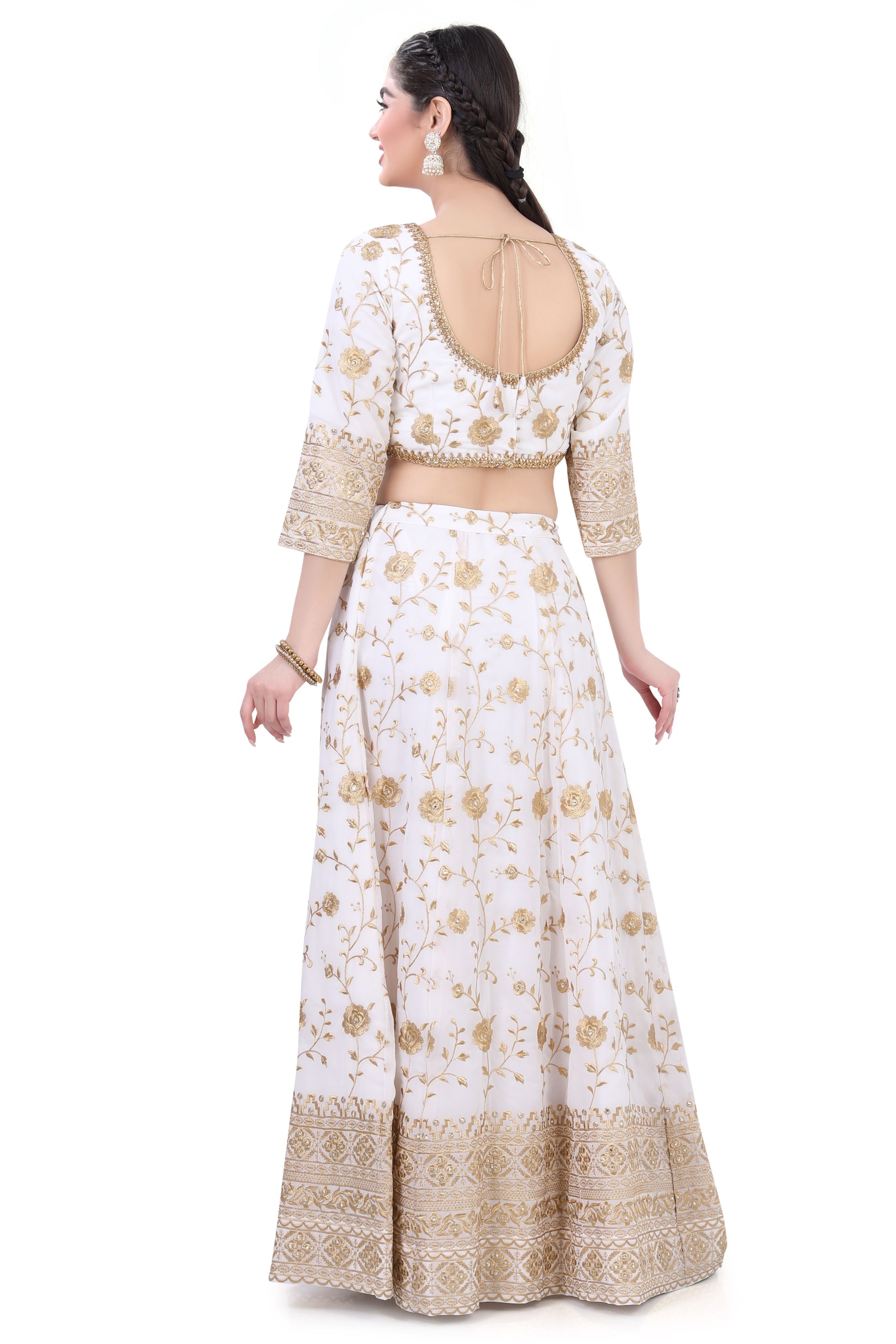 White Georgette Lehenga Choli