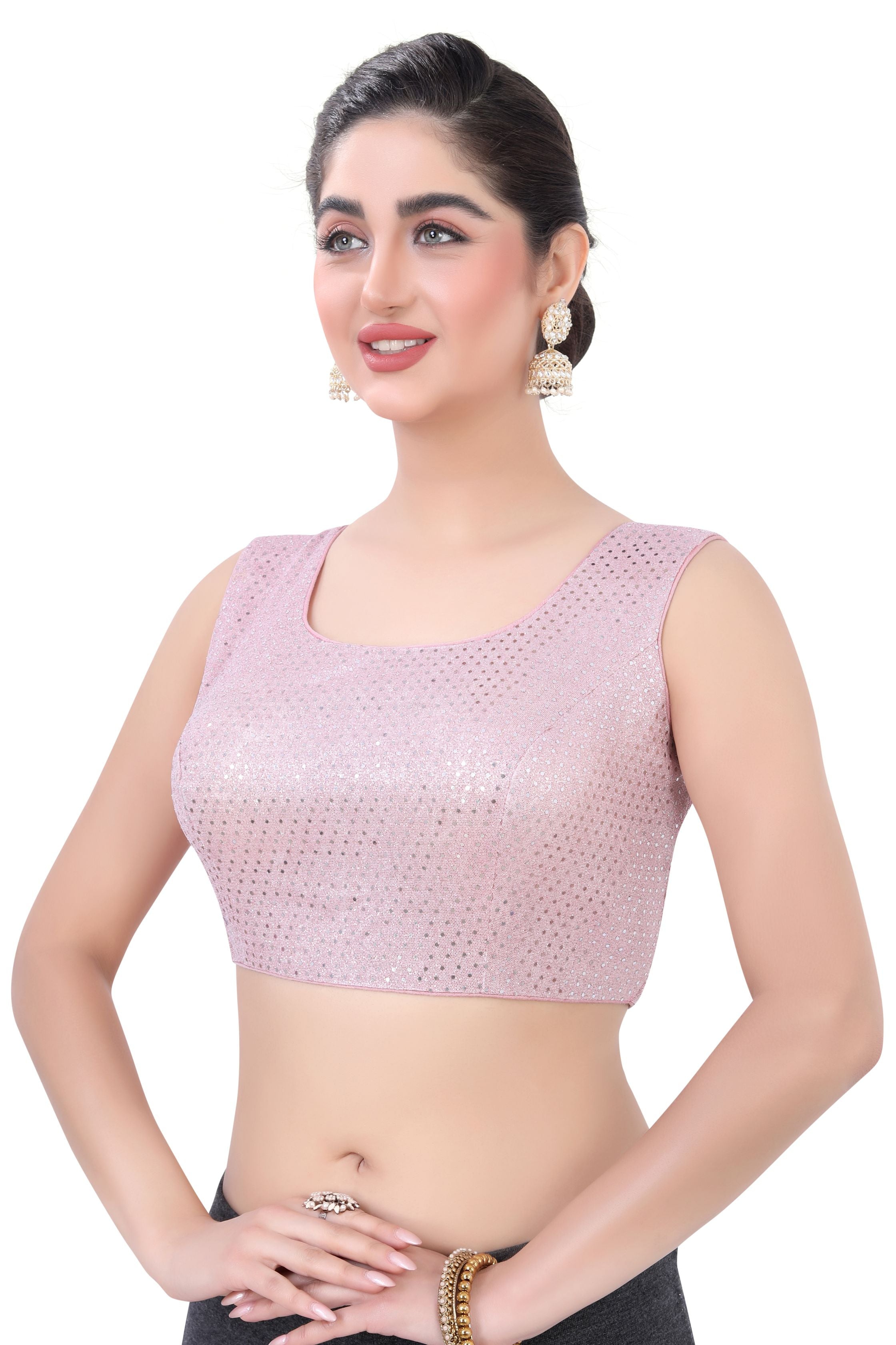 Women's Pink Blouse - Premium Saree Blouse from Dulhan Exclusives - Just $39! Shop now at Dulhan Exclusives