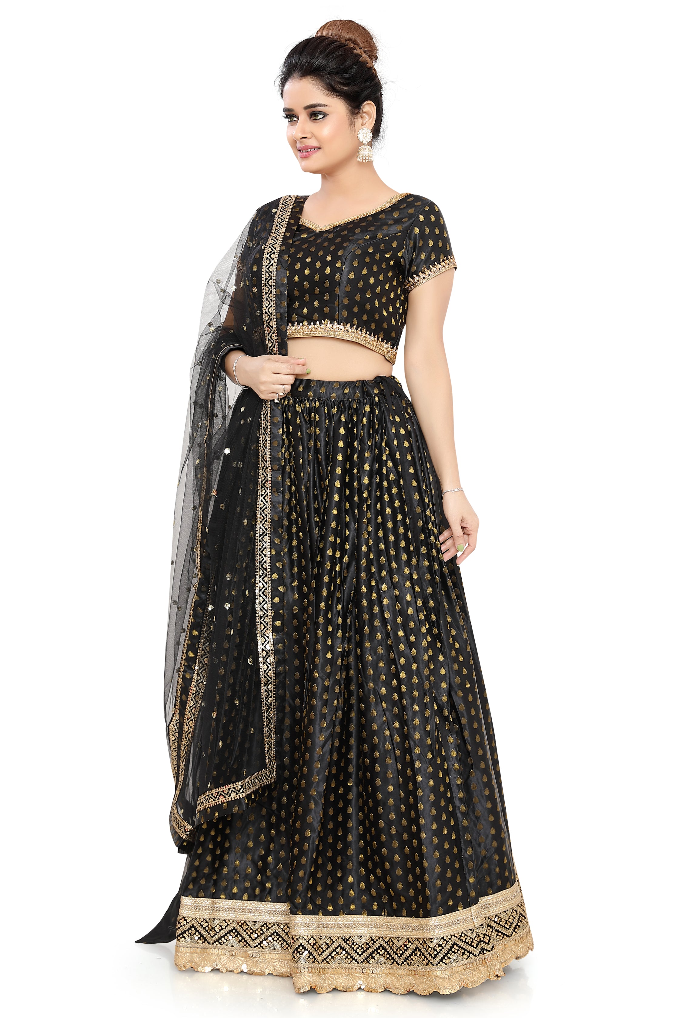 Black Silk Lehenga Choli