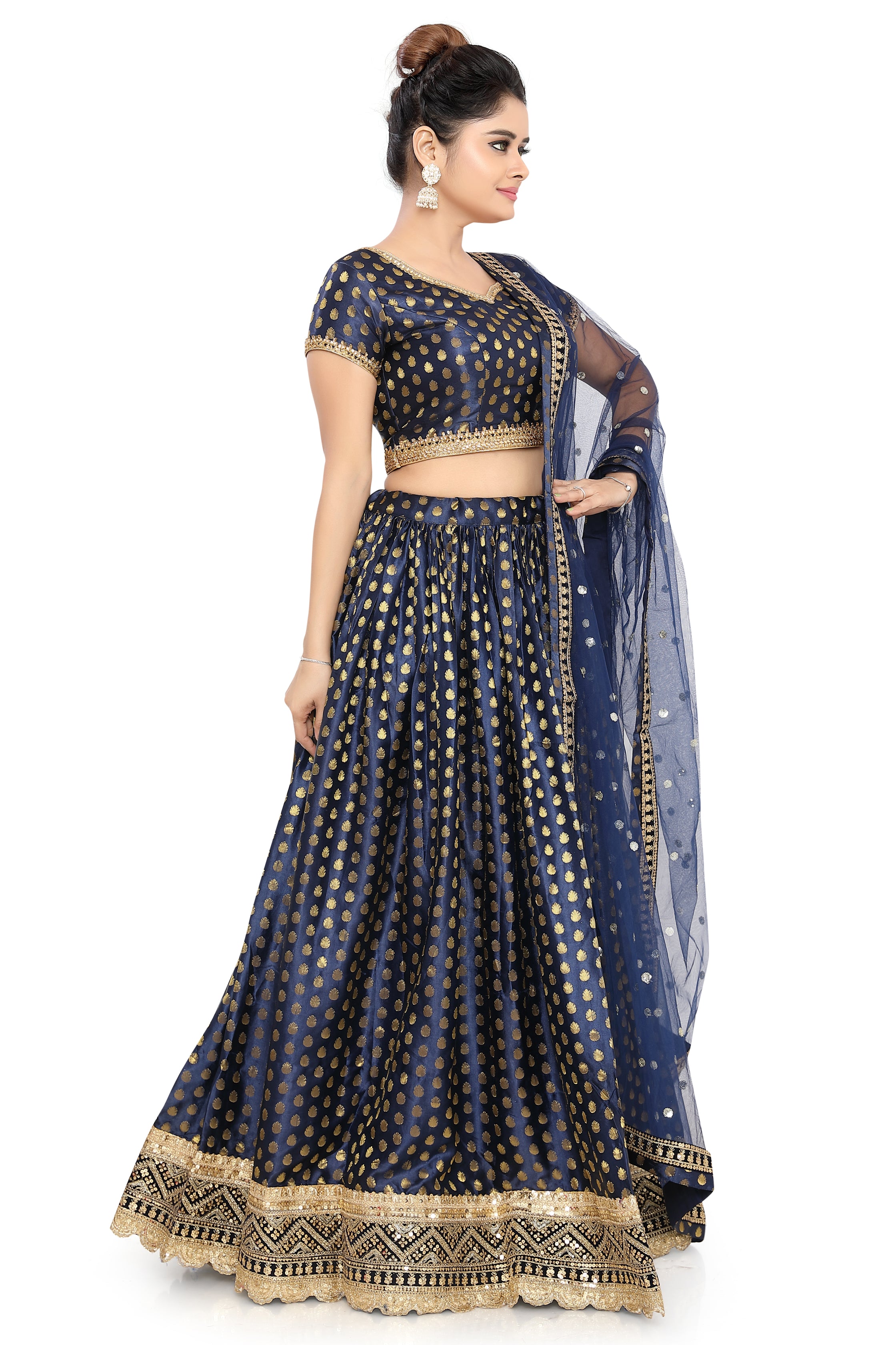 Blue Silk Lehenga Choli