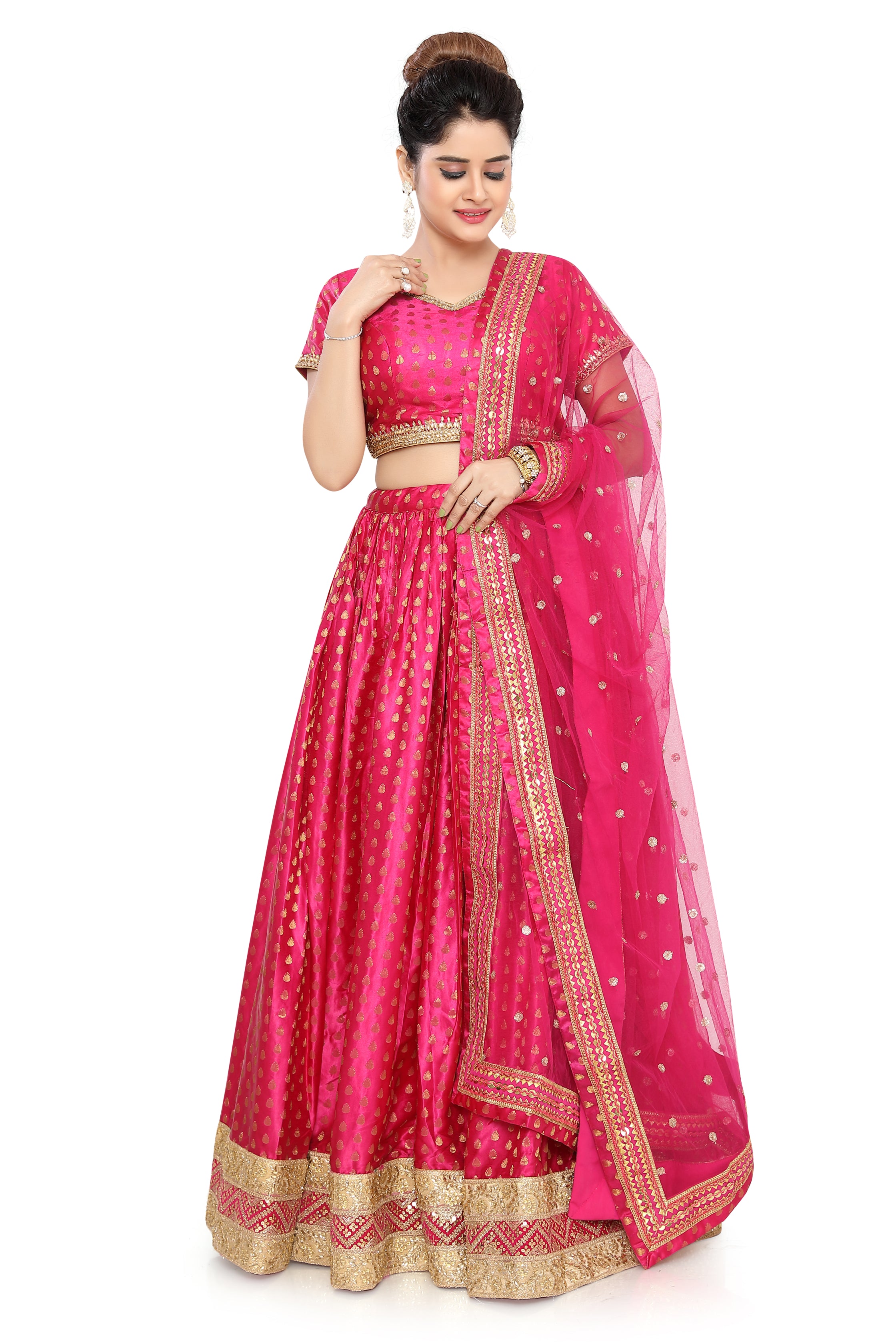 Pink Silk Lehenga Choli