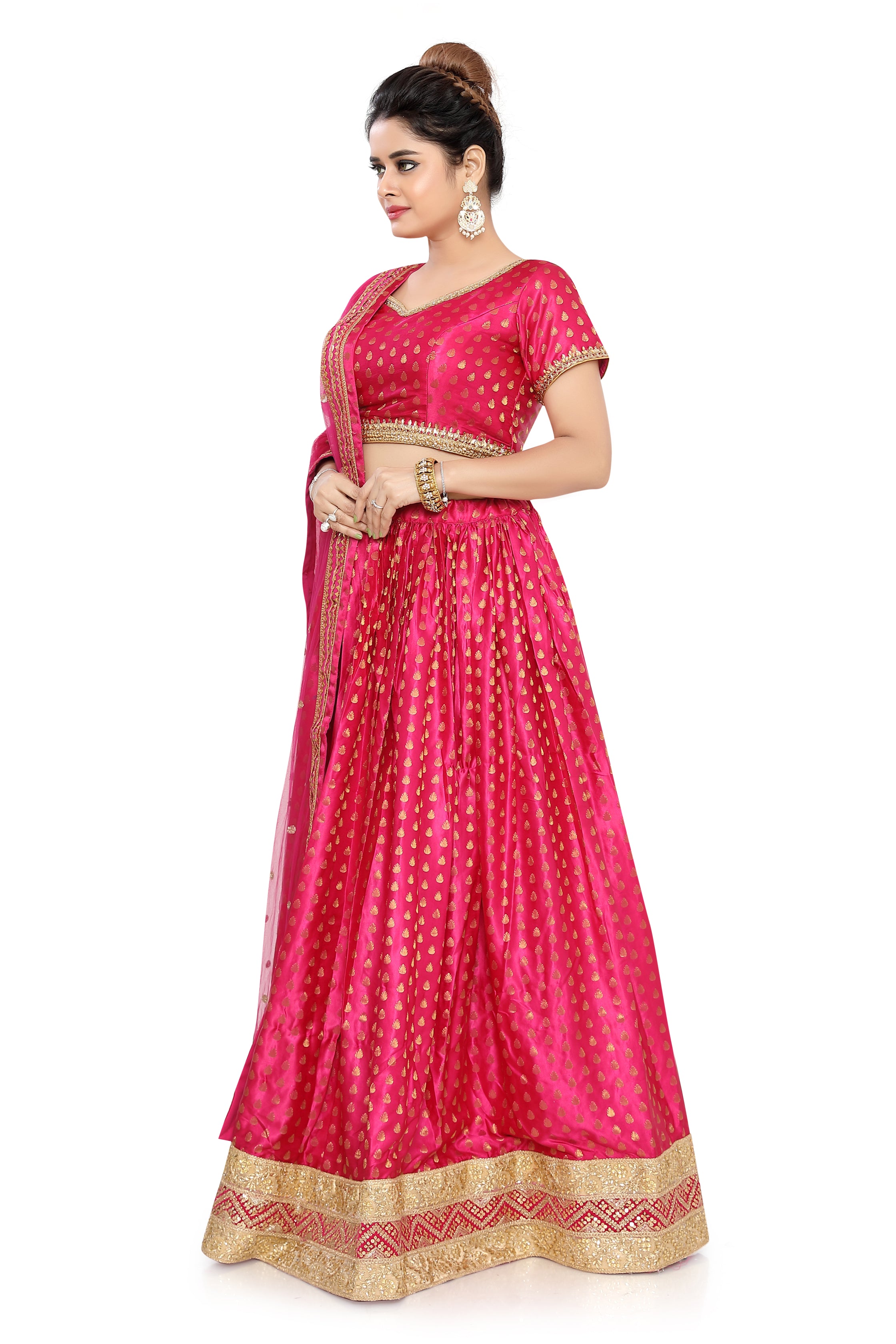 Pink Silk Lehenga Choli