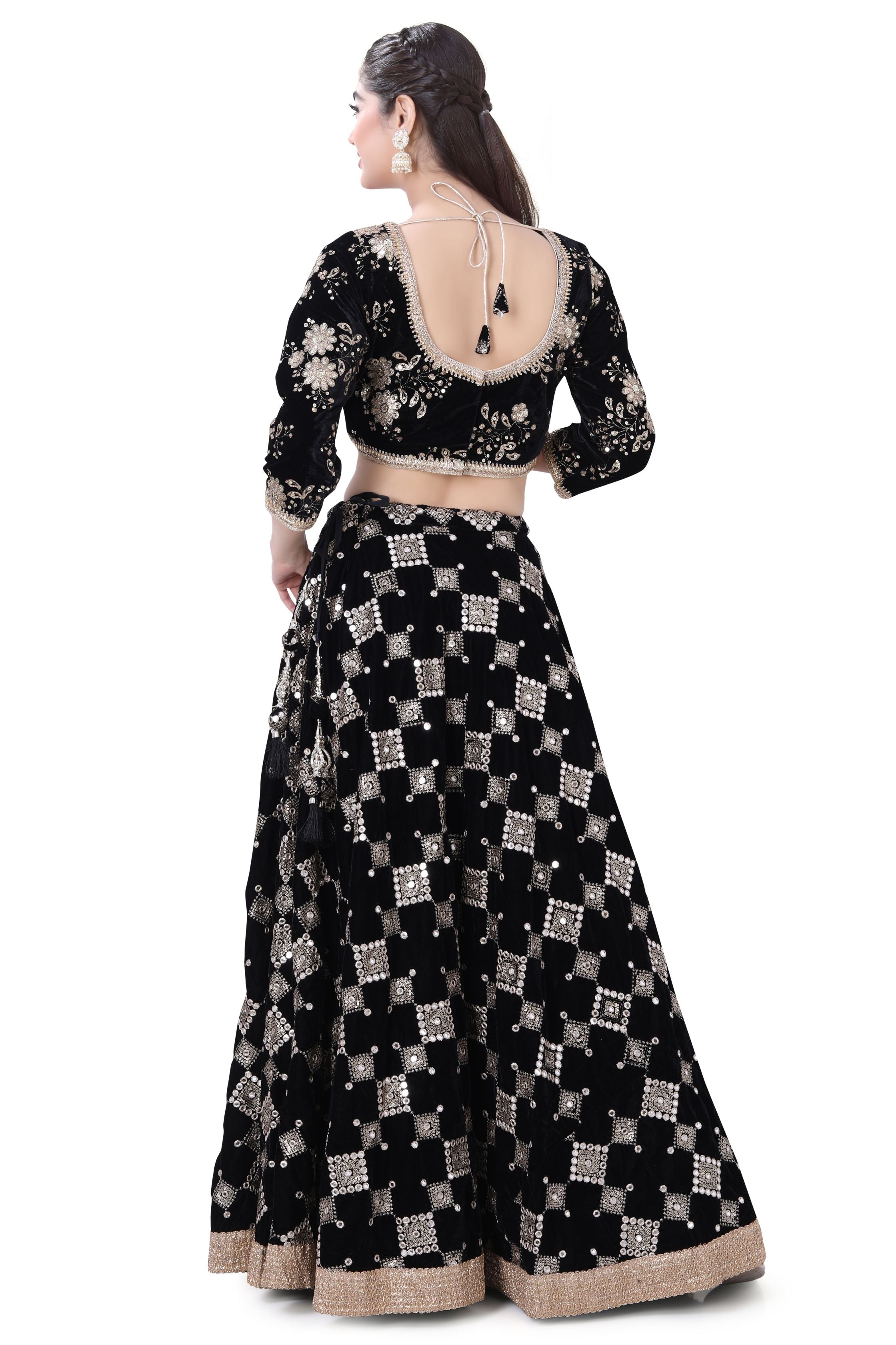 Black Velvet Lehenga Choli