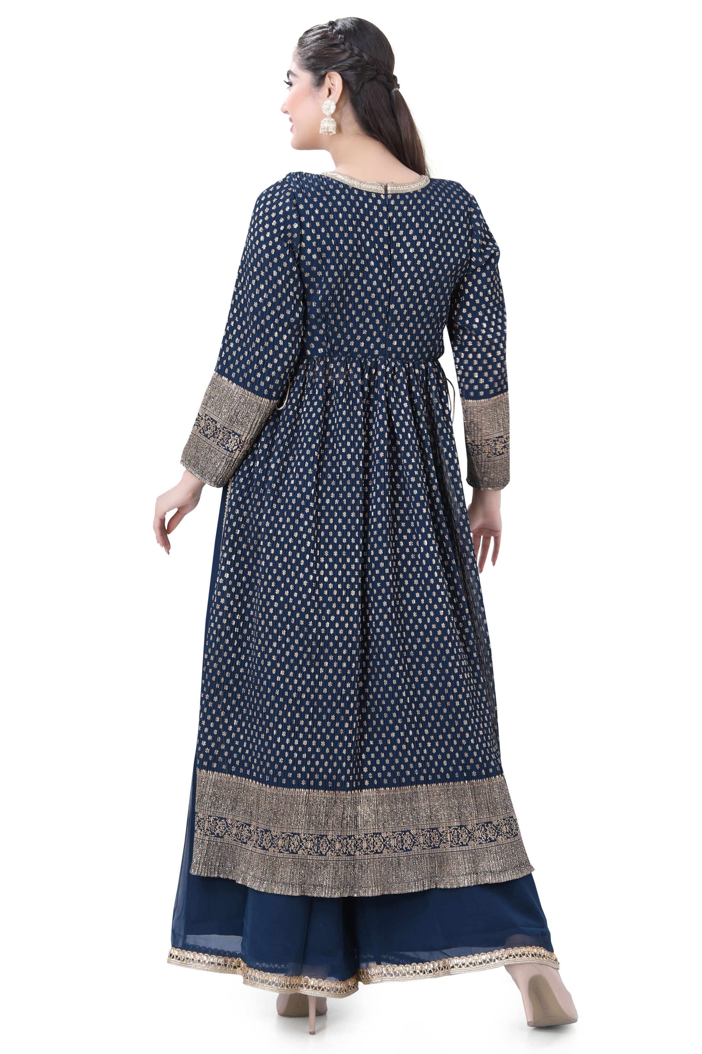 Peacock Blue Anarkali Dress