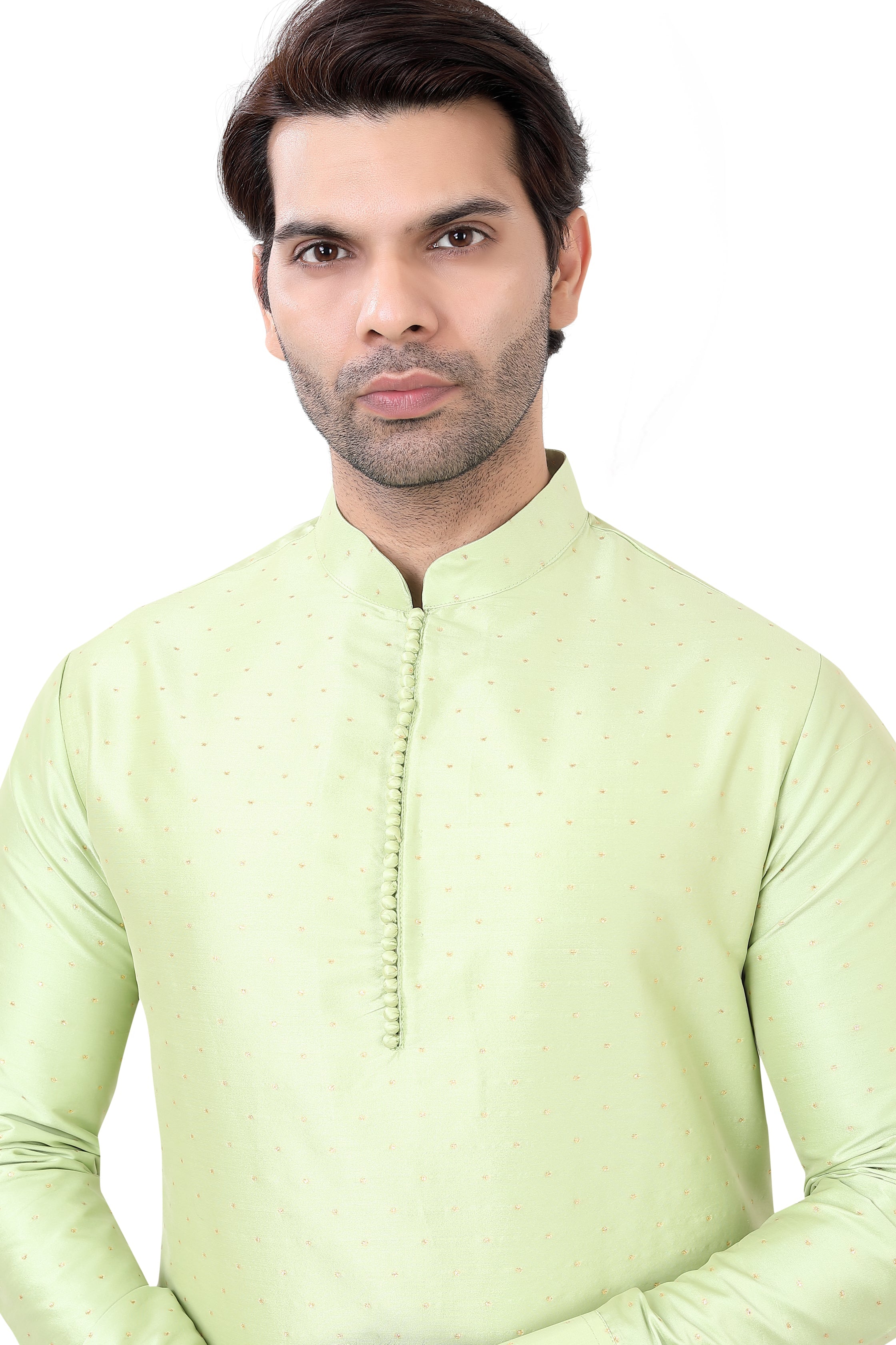 Plus Size Silk Kurta Pajama in Pista Green - Premium kurta pajama from Dapper Ethnic - Just $75! Shop now at Dulhan Exclusives