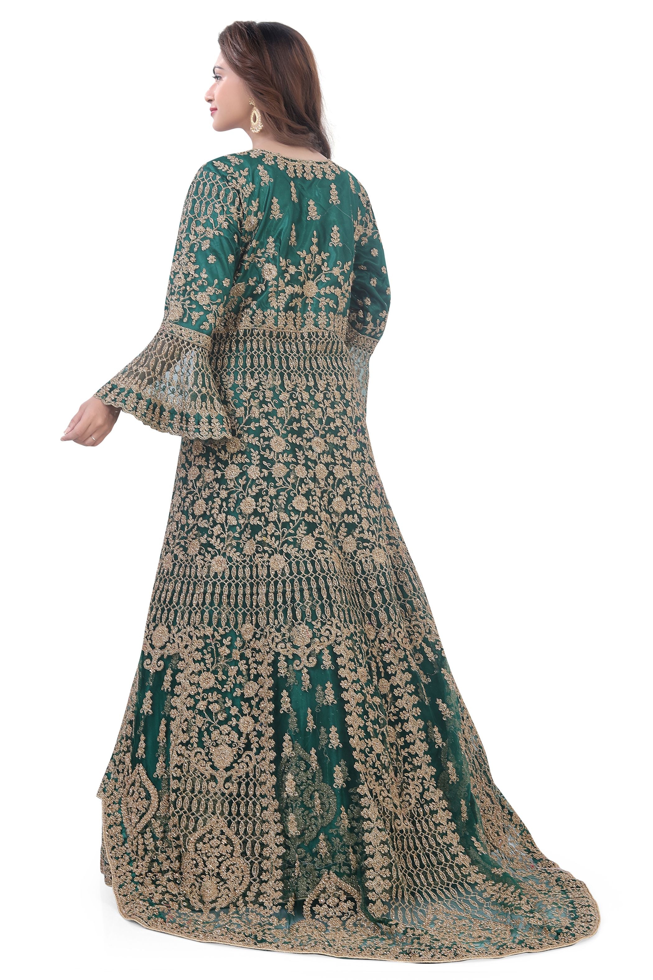 Green Indo Western Dress: Festive Wear by Dulhan Exclusives Green Indo Western Dress: Festive Wear by Dulhan Exclusives