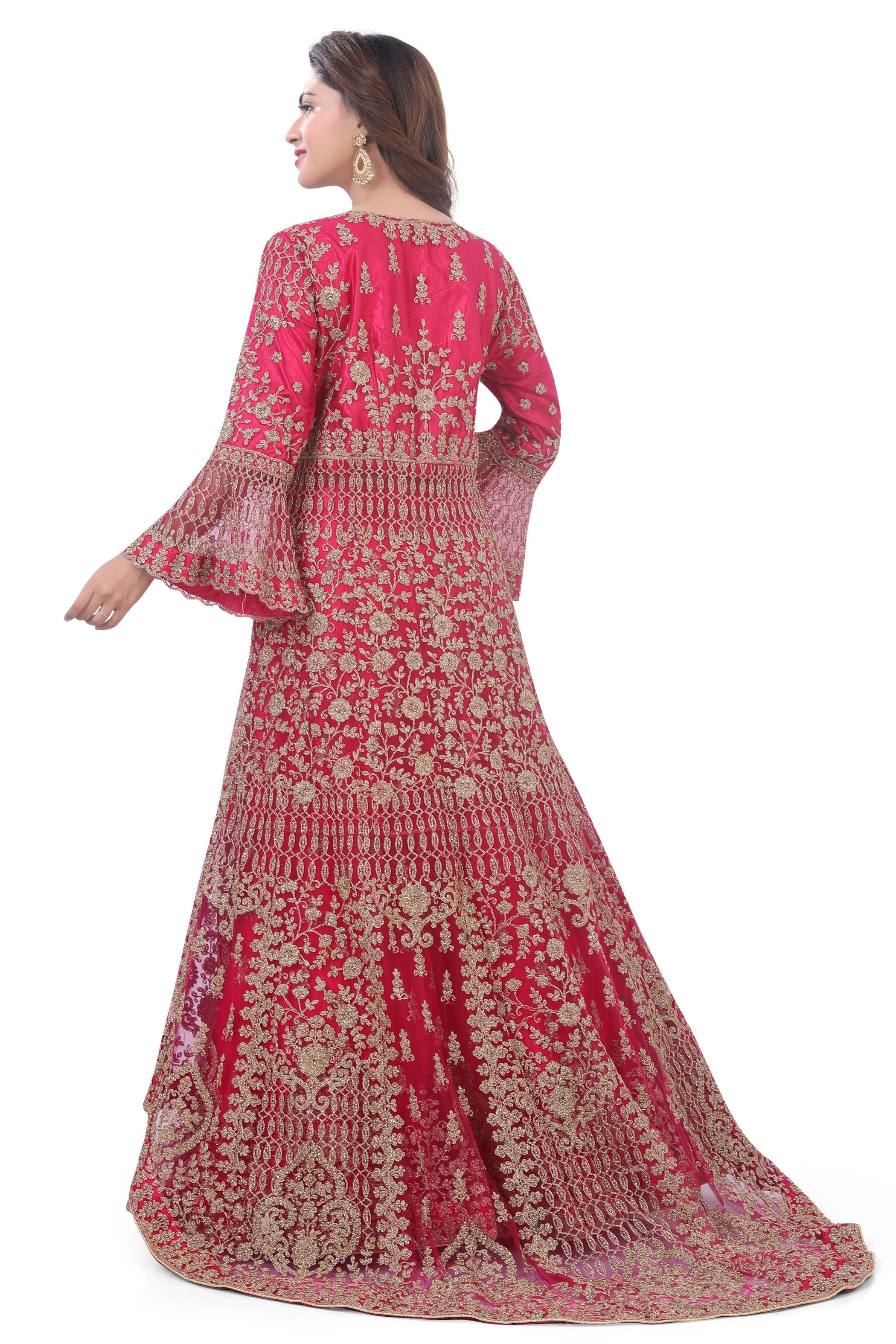 Red Indo Western Dress-1