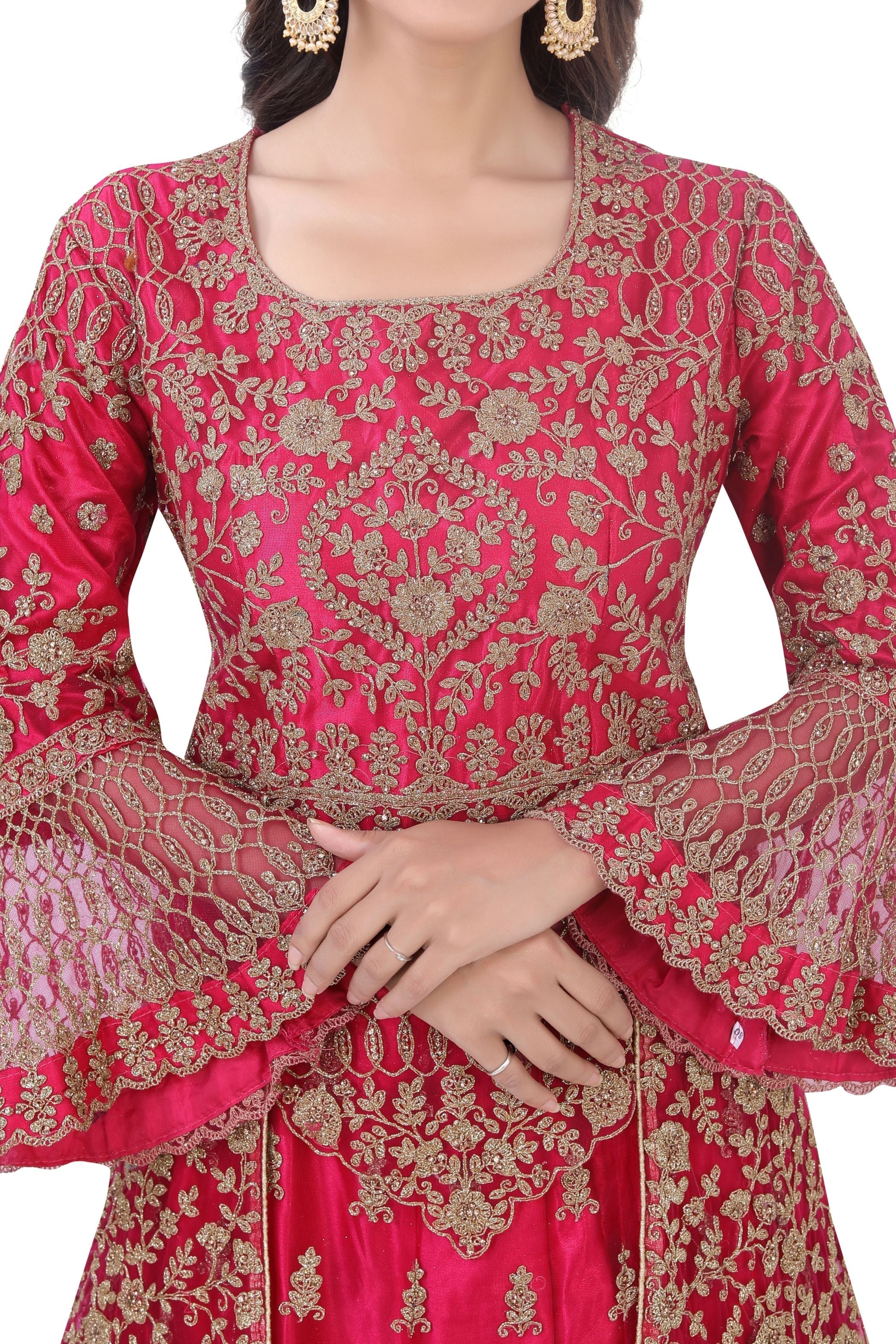 Red Indo Western Dress-1