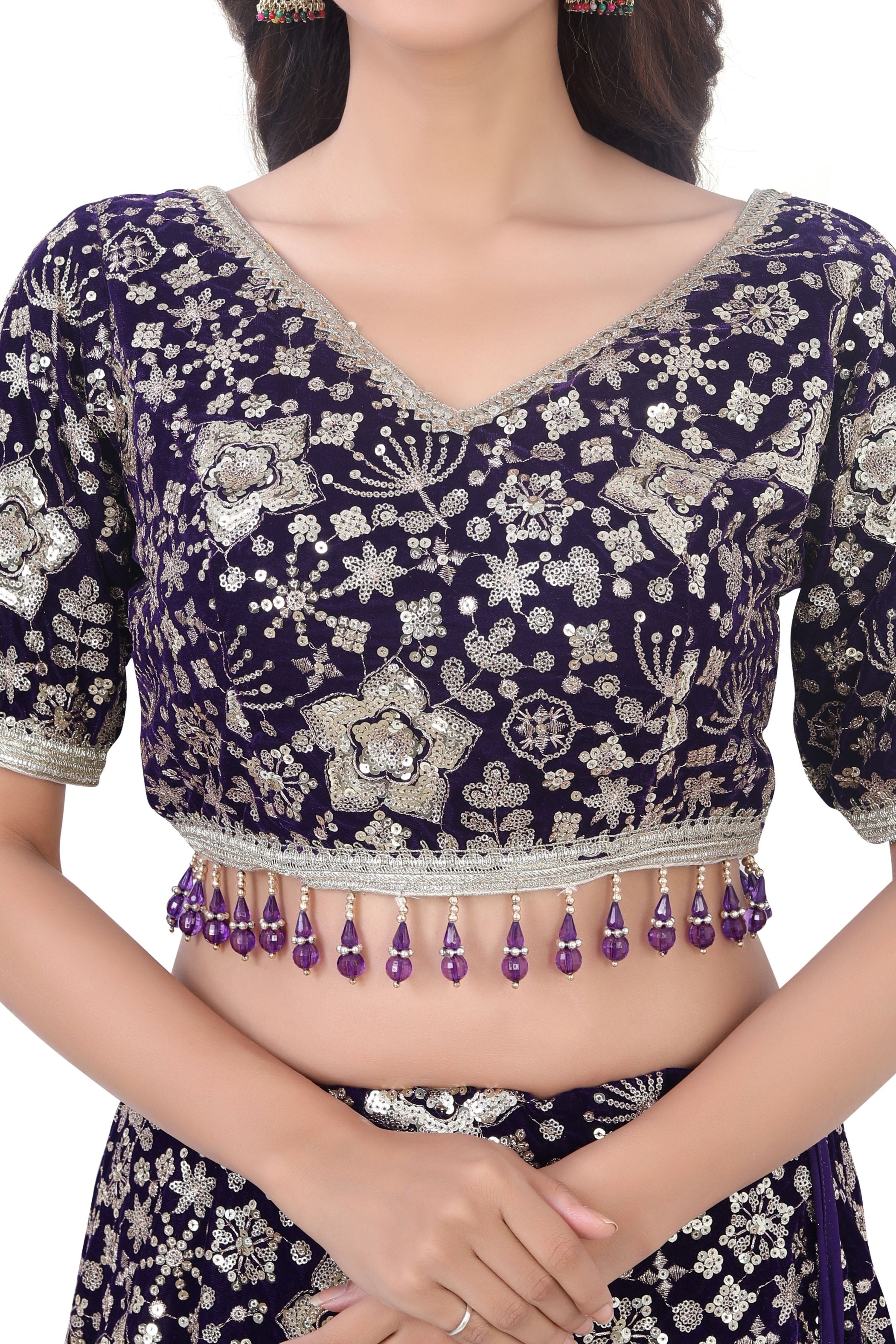 Violet-Jaal Embroidery Lehenga Choli