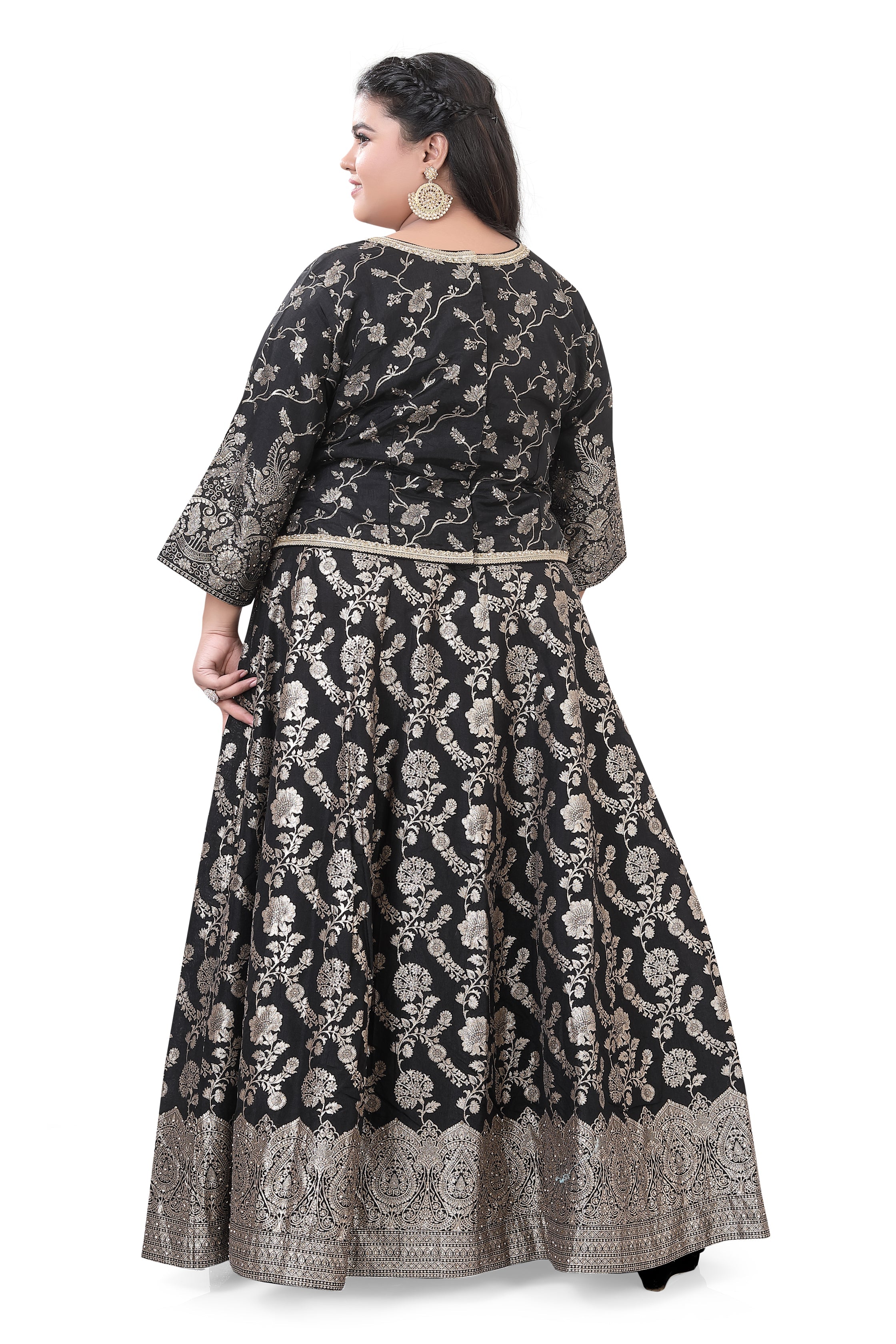 Indo Western Black Lehenga Choli - Premium Partywear Lehenga from Dulhan Exclusives - Just $295! Shop now at Dulhan Exclusives