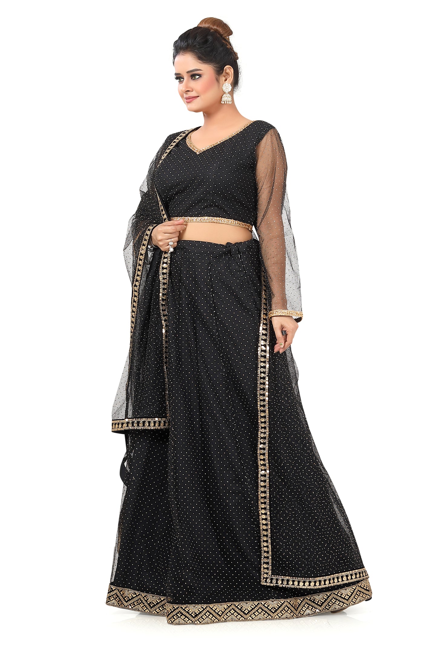 Black Net Lehenga Choli