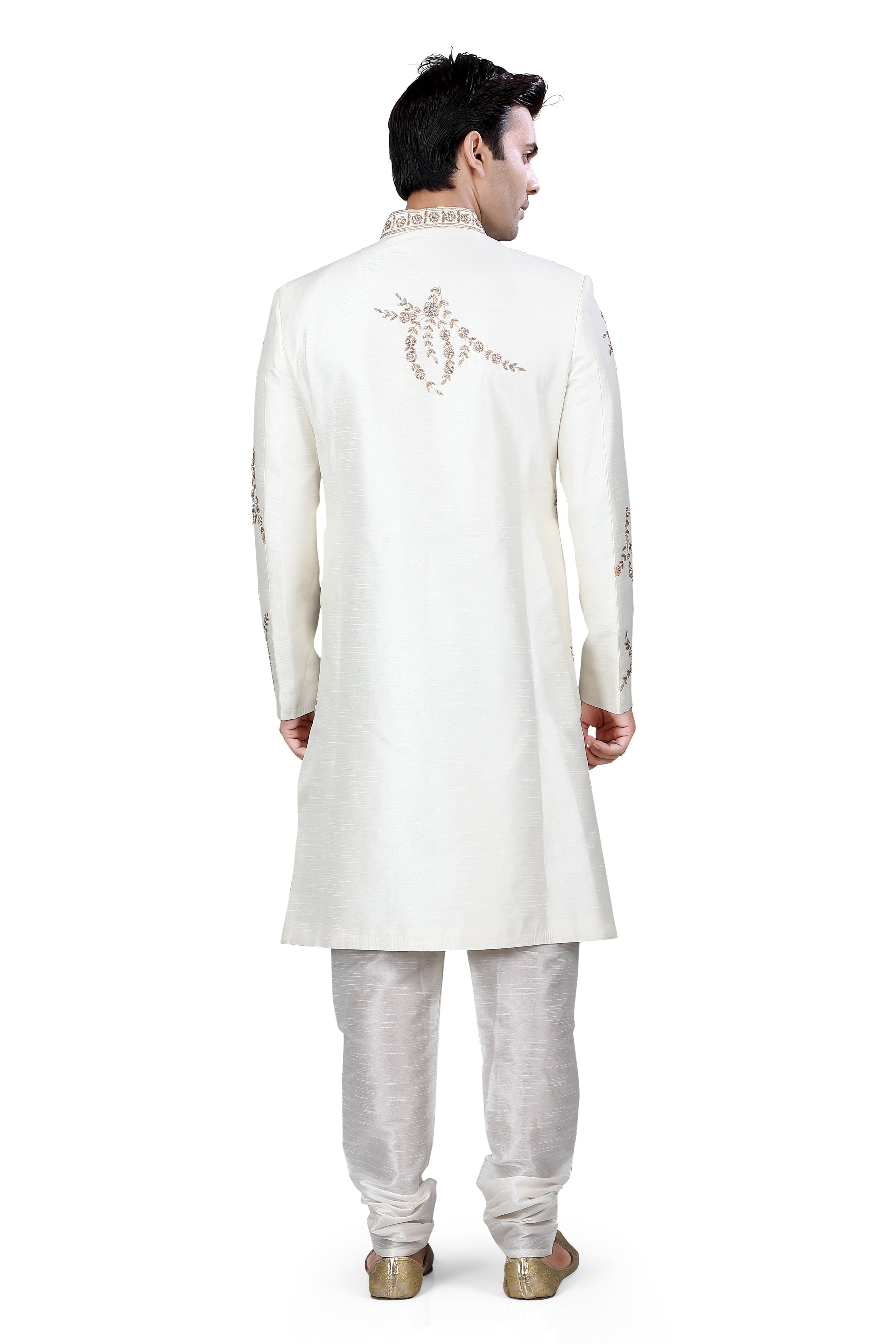 Silk Sherwani in white