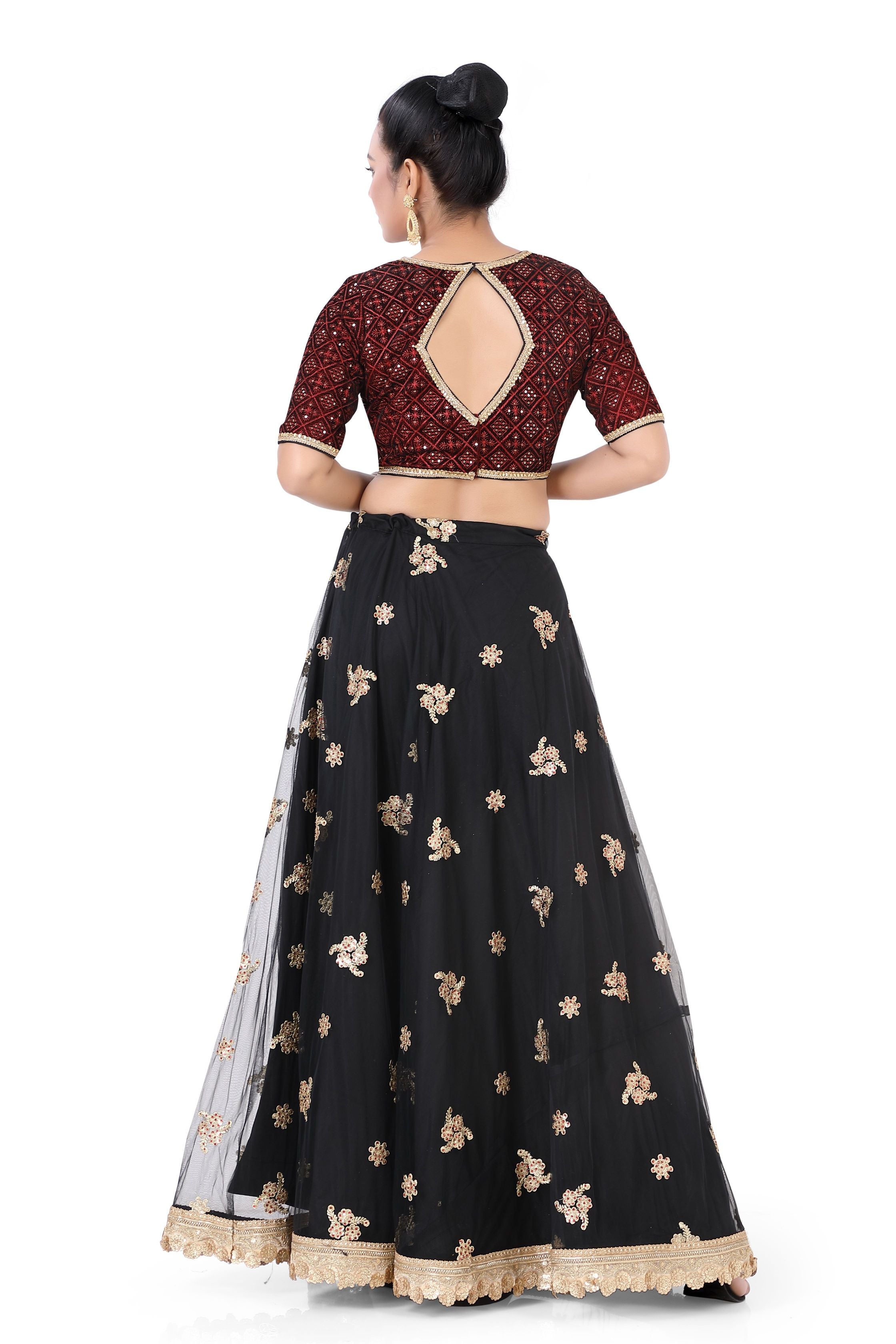 Black Brocade Lehenga Choli