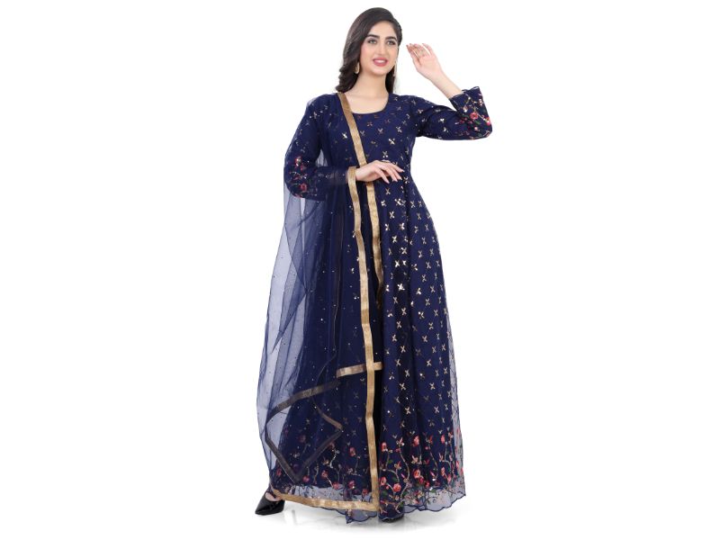 Royal Blue Anarkali Dress - Premium Festive Wear from Dulhan Exclusives - Just $199! Shop now at Dulhan Exclusives