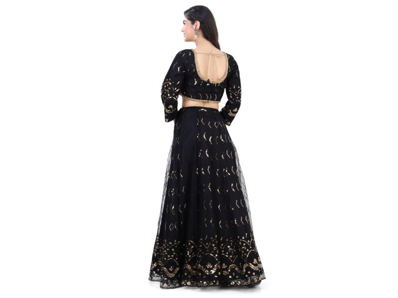 Net Lehenga Choli-Black