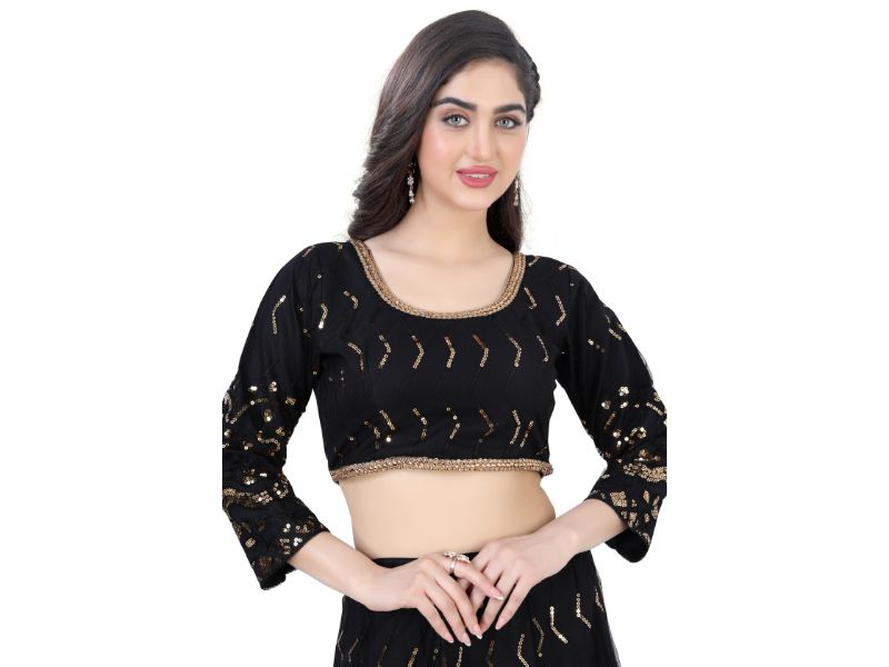 Net Lehenga Choli-Black