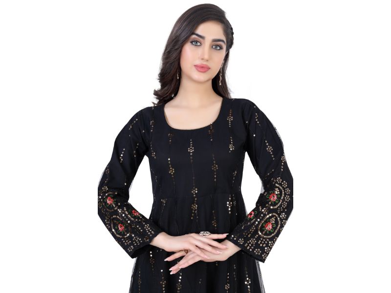 Black Net Anarkali Gown-1