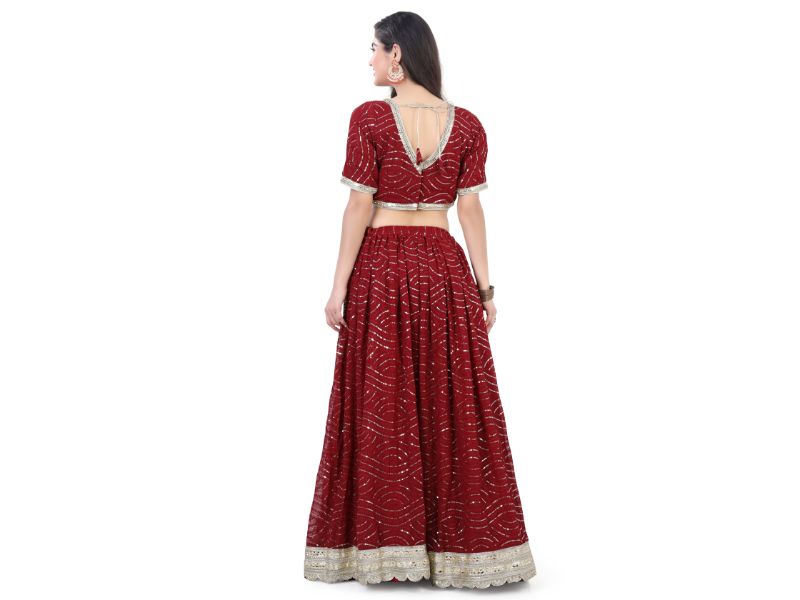 Maroon Embroidered Lehenga Choli