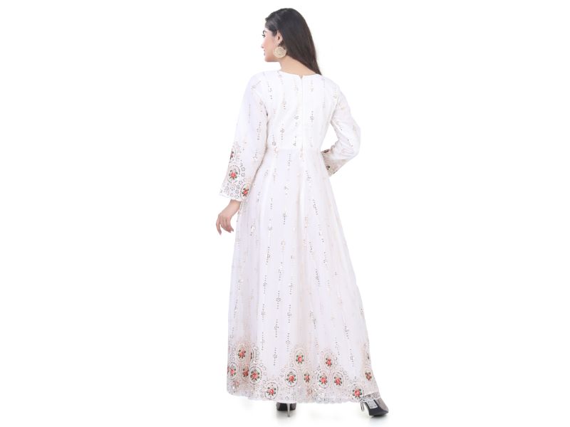 White Net Anarkali Gown