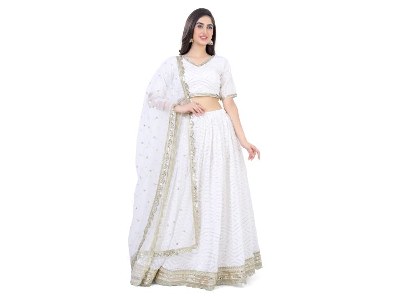 Off White Embroidered Lehenga Choli